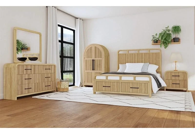 Ridgemont Natural 5-Drawer Chest with Rounded Corners and Sleek Metal Handles - Image 6
