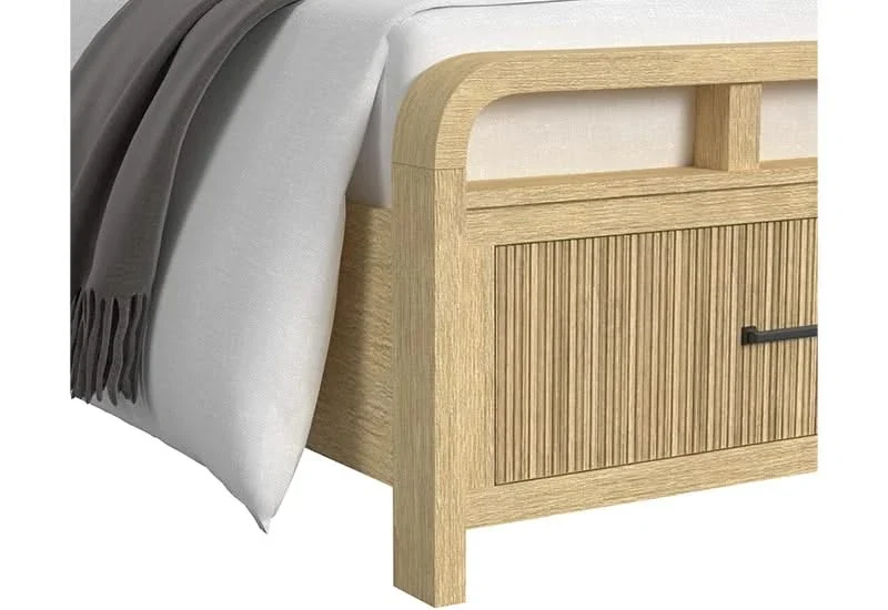 Ridgemont Natural 5 PC Bedroom Set with Panel Bed, Dresser, and Mirror - Image 5