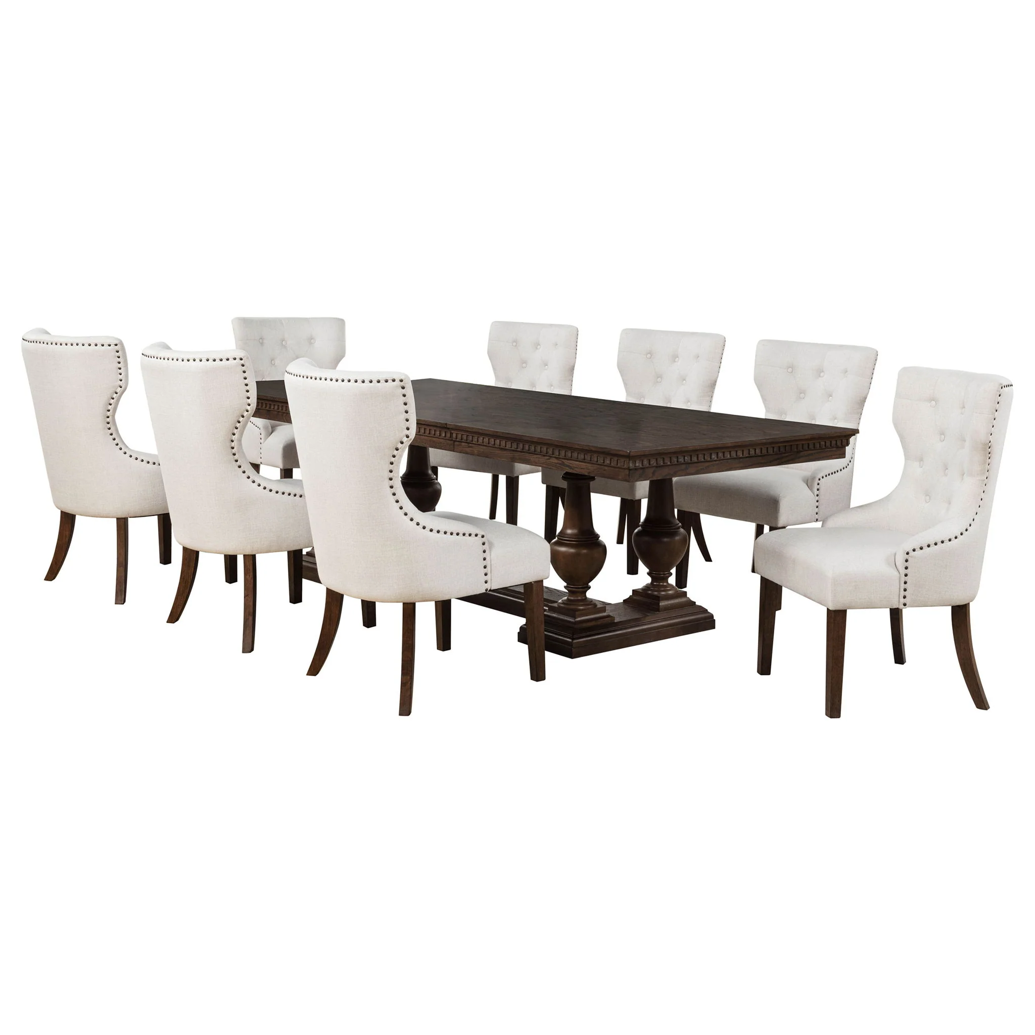 Ridgewell 9-piece Rectangular Trestle Dining Set Dark Oak - Image 3