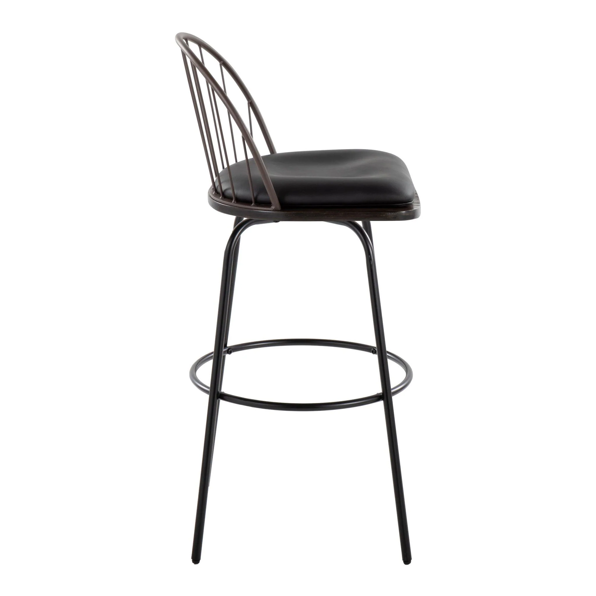 Riley - Claire Farmhouse Fixed Height Barstool With Swivel With Round Footrest (Set of 2) - Image 8