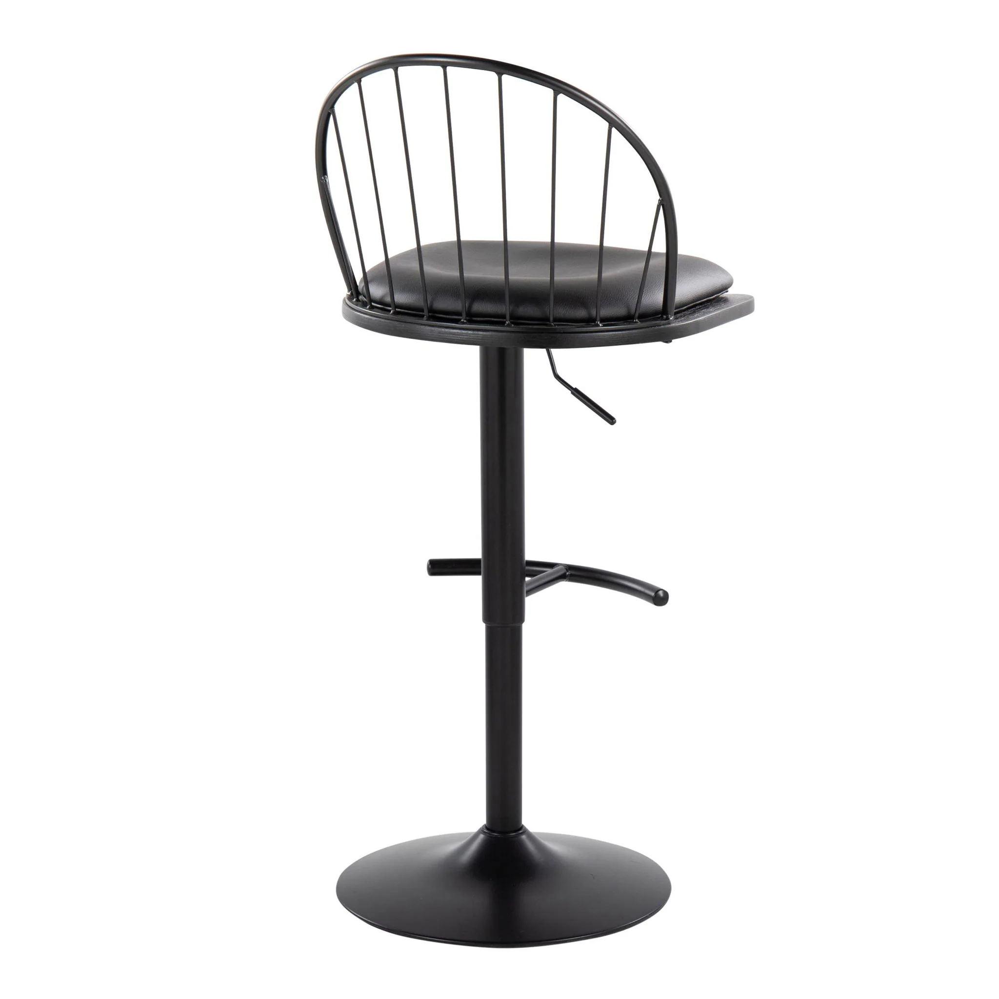Riley - Farmhouse Adjustable Height Barstool With Swivel With Rounded T Footrest (Set of 2) - Image 4
