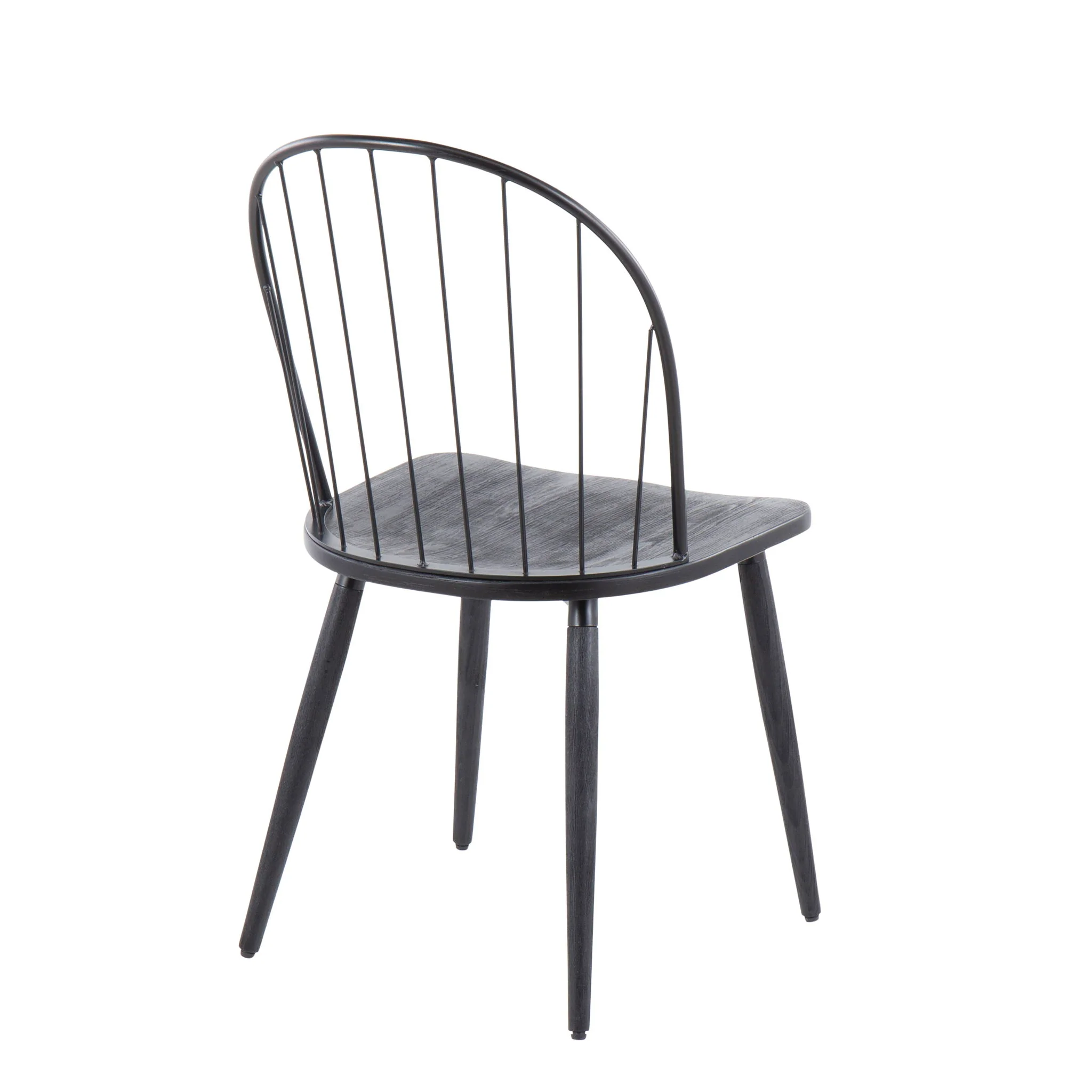 Riley - Industrial High Back Armless Chair (Set of 2) - Black - Image 4