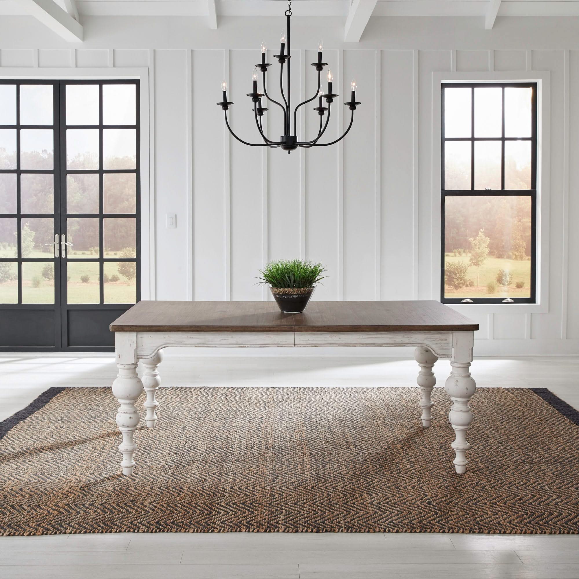 River Place - Rectangular Leg Table - Riverstone White & Tobacco - Image 3