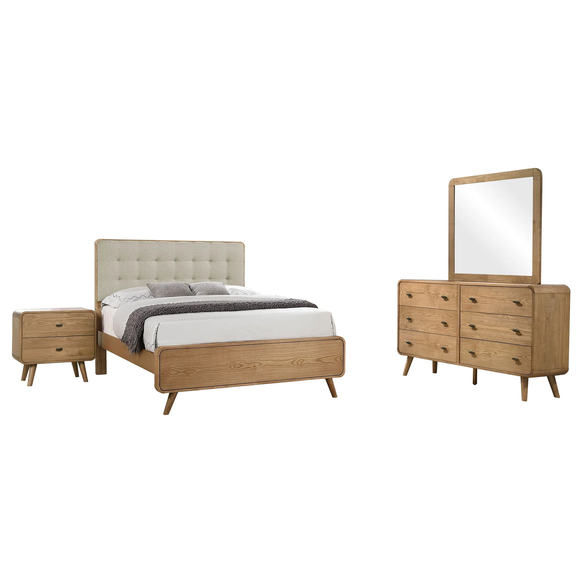 Robyn 4-piece Full Bedroom Set Light Ash - Image 2