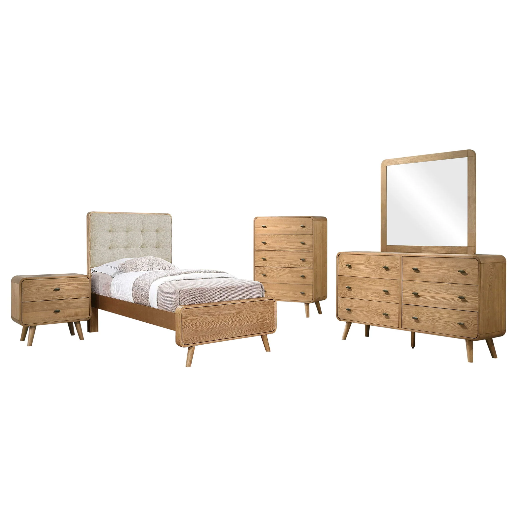 Robyn 5-piece Twin Bedroom Set Light Ash - Image 4