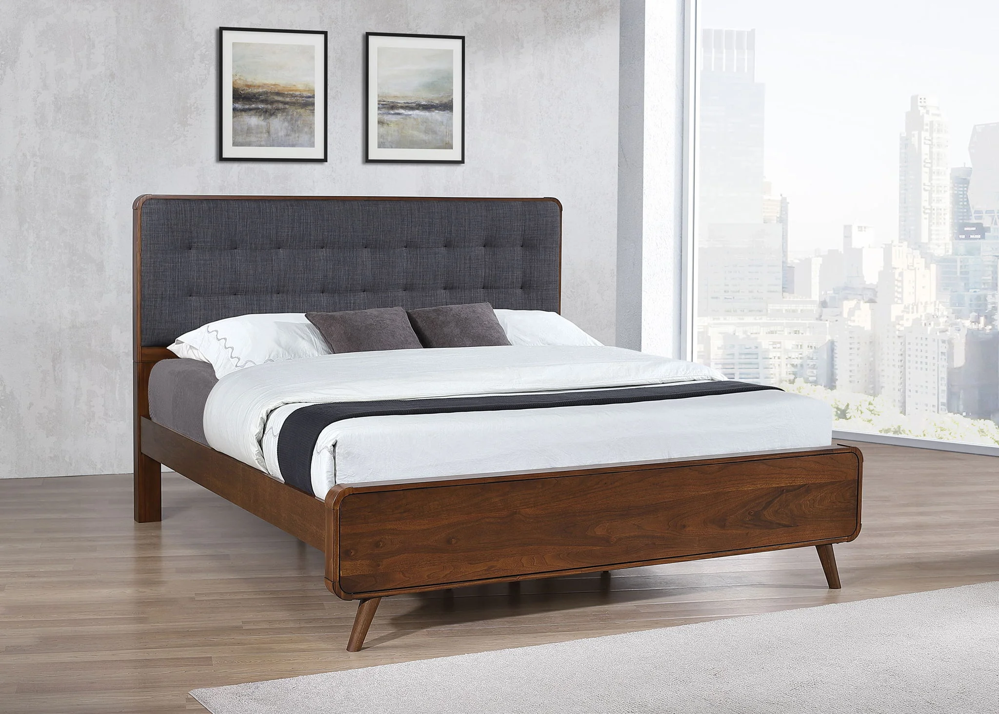 Robyn Wood Eastern King Platform Bed Dark Walnut - Image 4