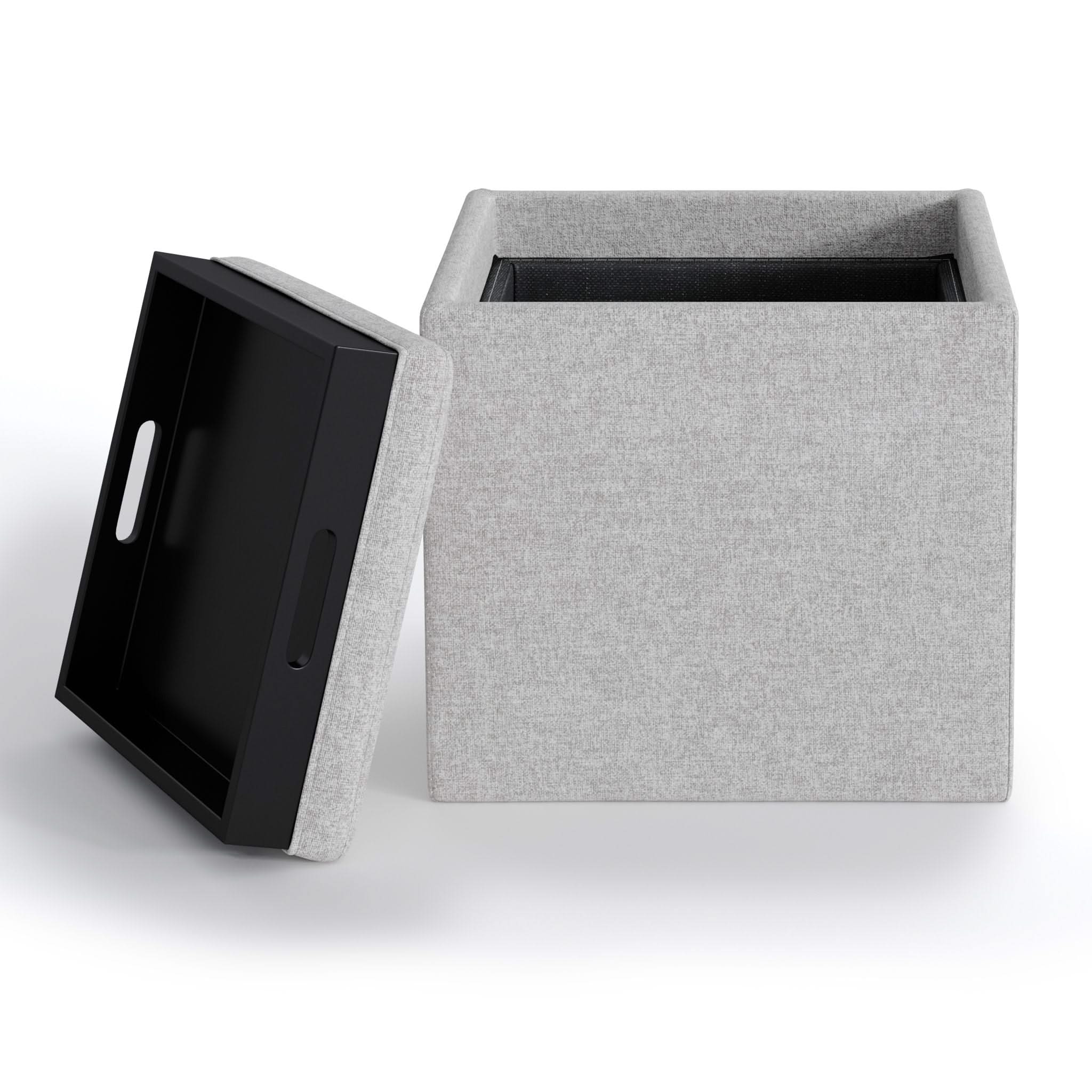 Rockwood - Upholstered Cube Storage Ottoman With Tray - Image 28