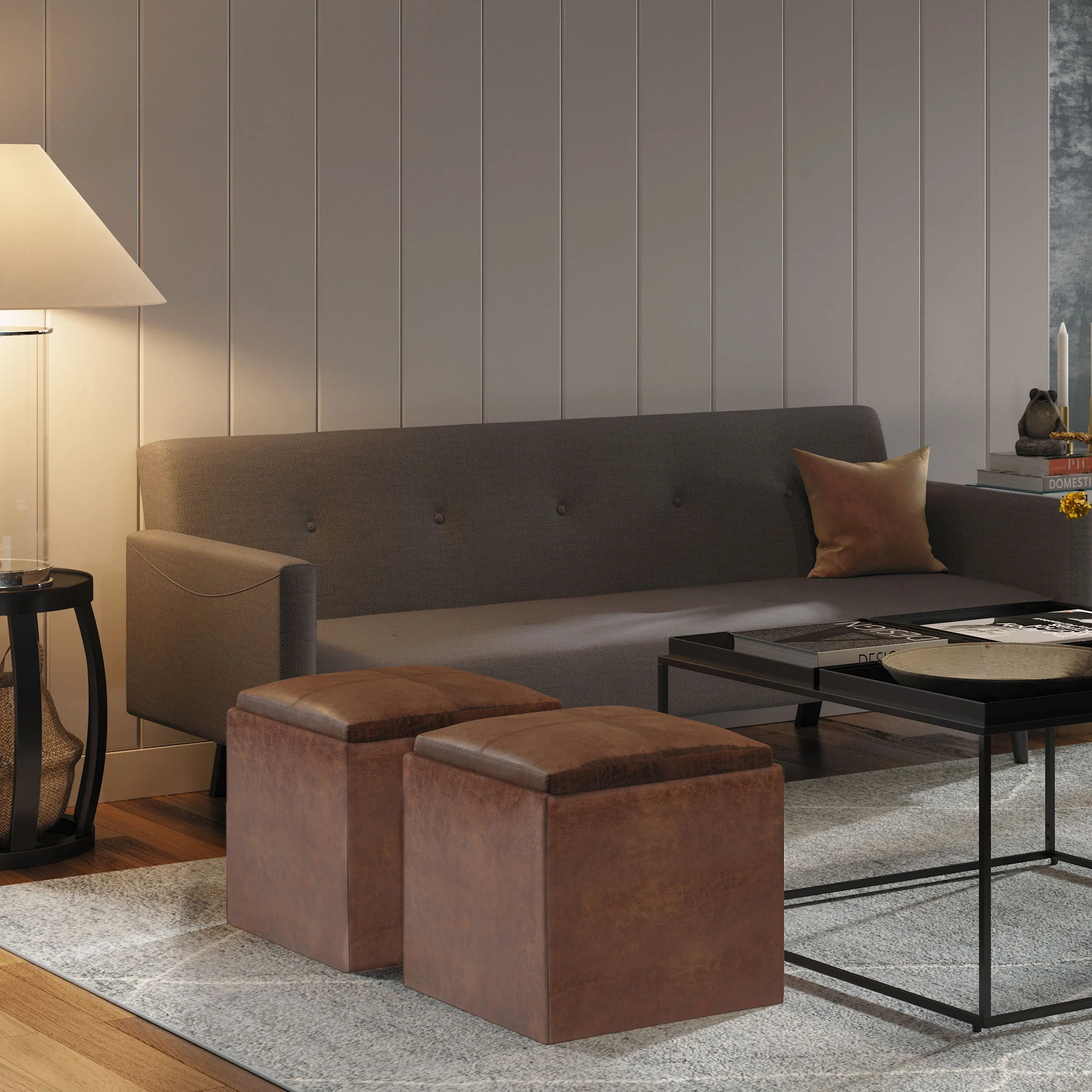 Rockwood - Upholstered Cube Storage Ottoman With Tray - Image 34