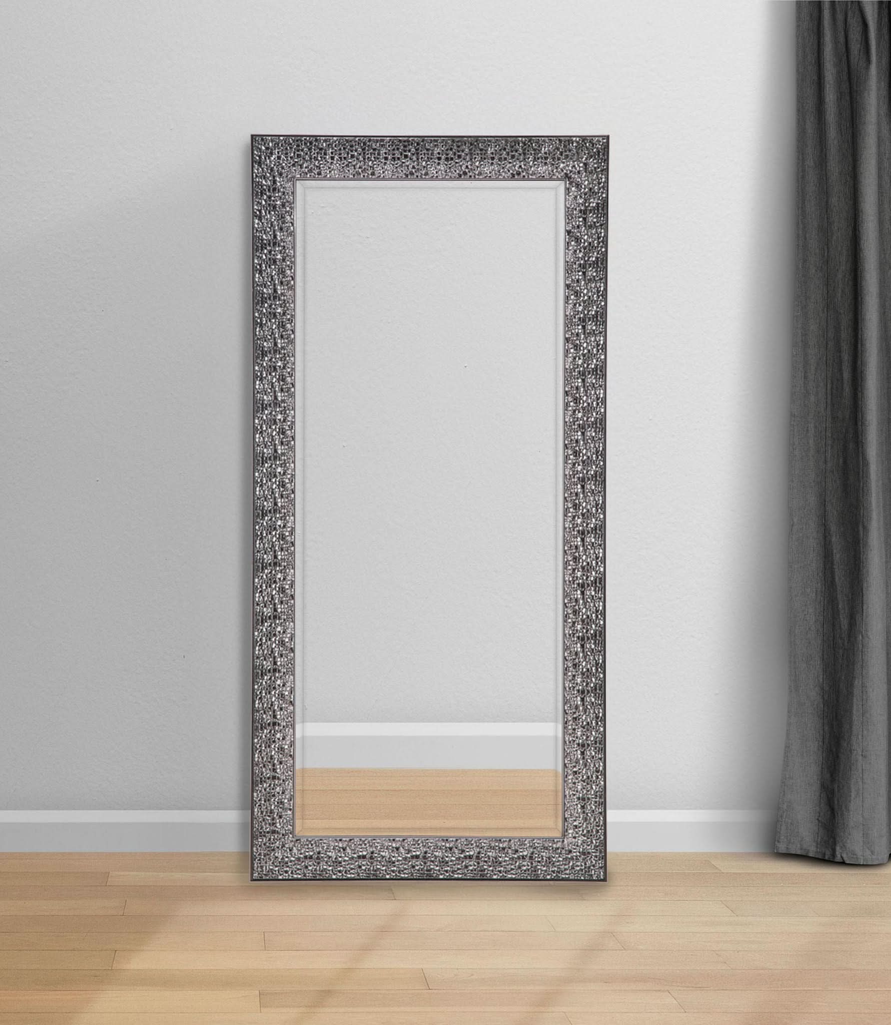 Rollins 32 x 66 Inch Rectangular Floor Mirror Black - Image 2