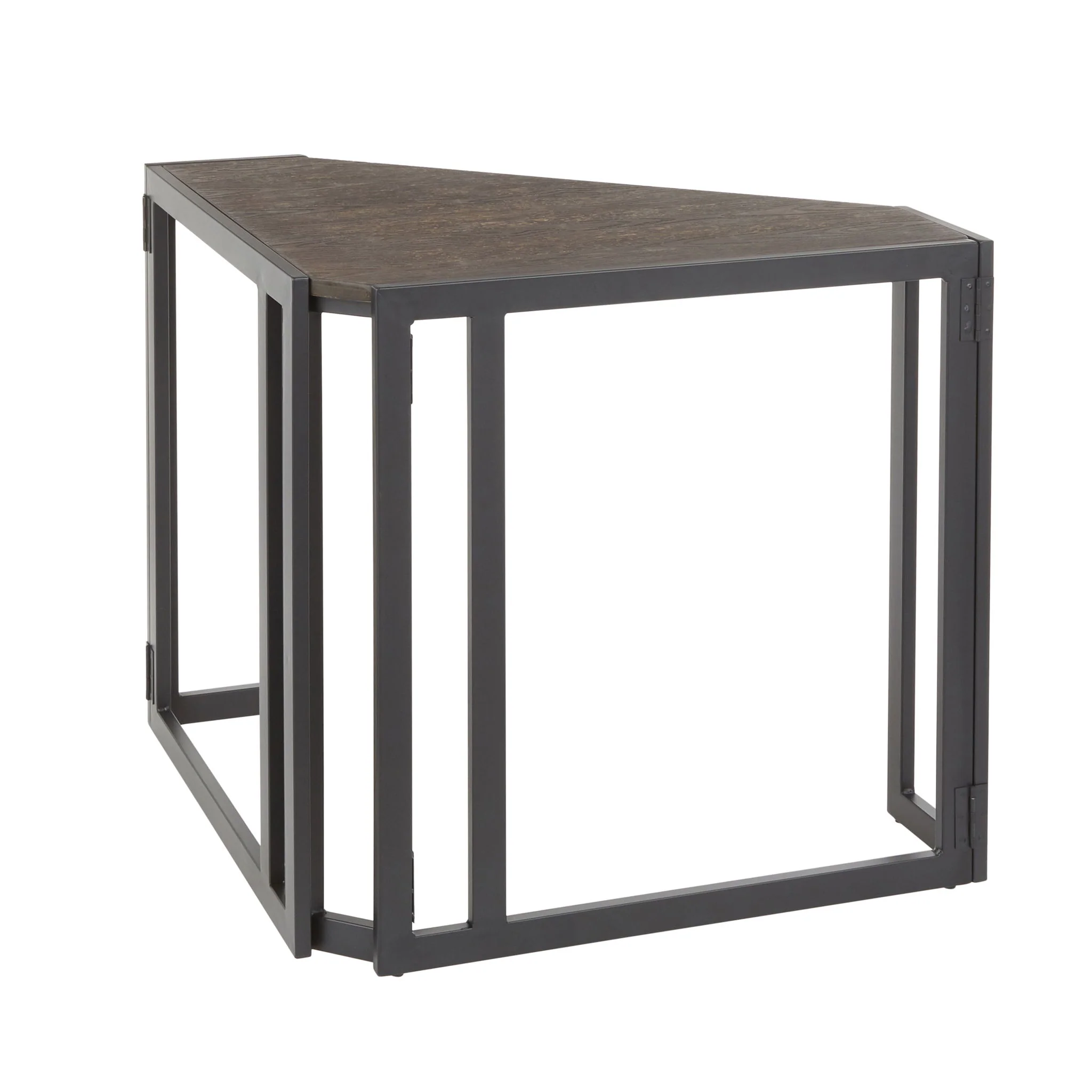 Roman - Industrial Corner Desk - Black / Espresso - Image 3