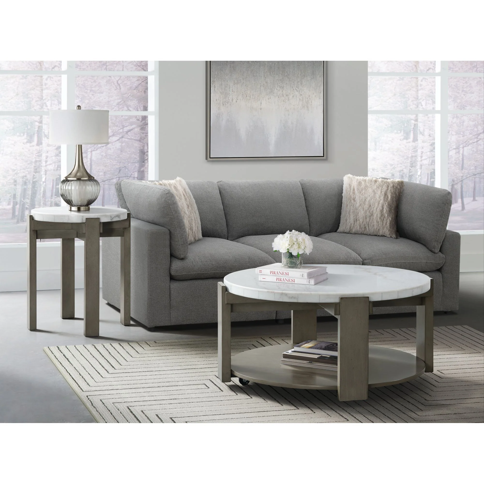 Rosamel - 2 Piece Occasional Table Set (Coffee Table And End Table) - Gray - Image 4