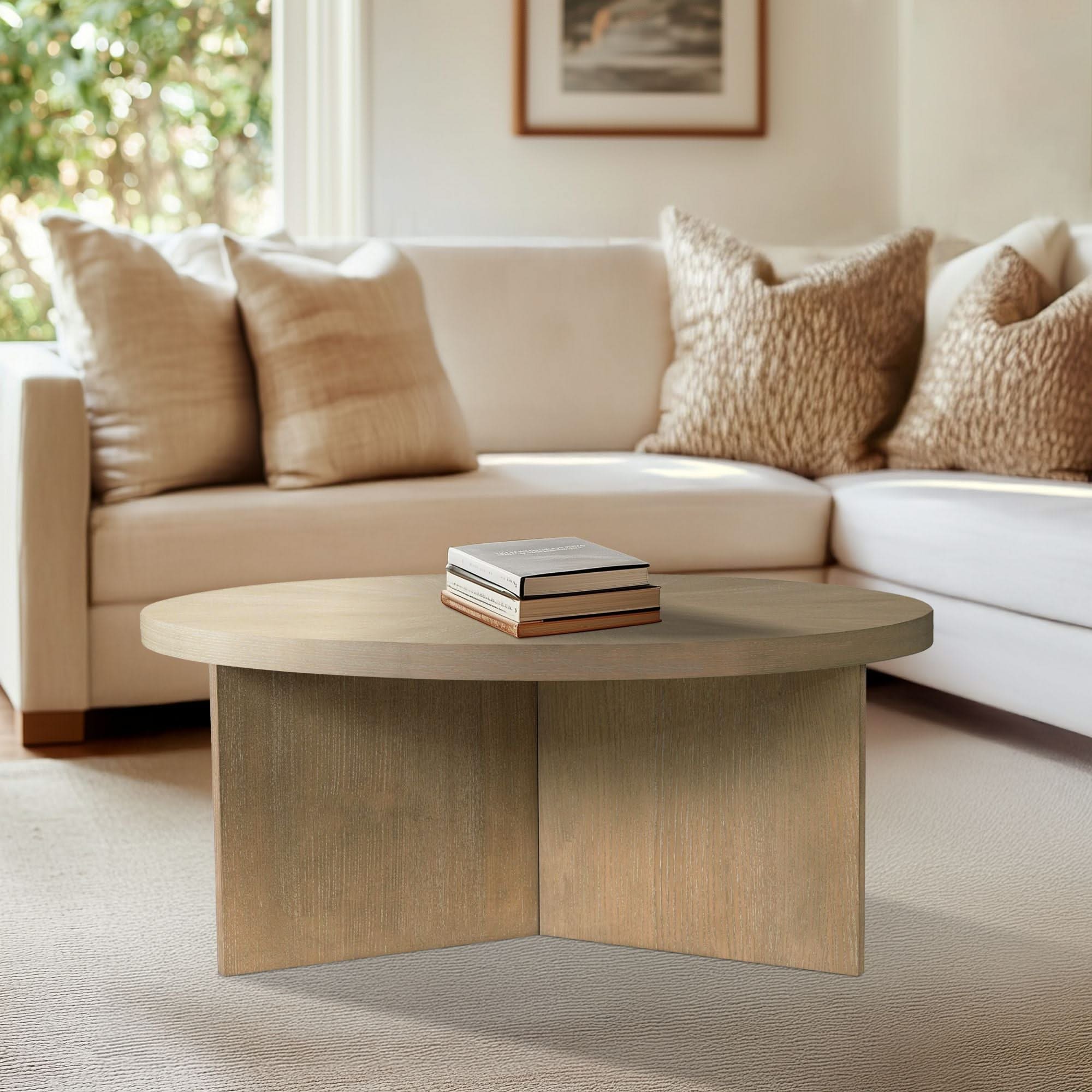 Round Coffee Table With Solid Veneer Top - Image 5