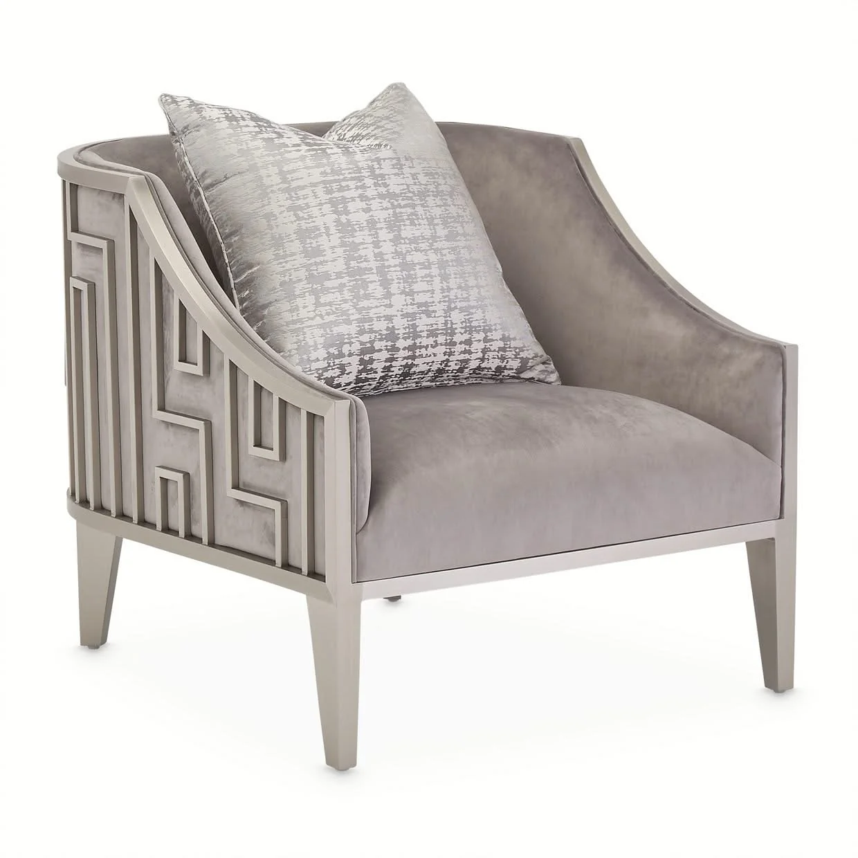 Roxbury Park - Velvet Accent Chair - Gray Pearl / Stainless Steel - Image 4