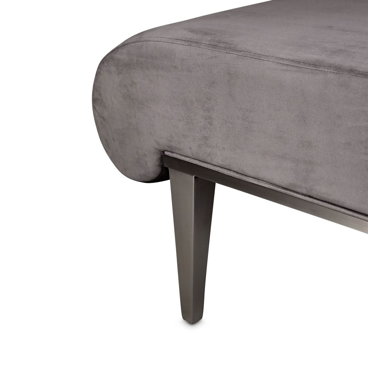 Roxbury Park - Velvet Chaise - Gray Pearl / Stainless Steel - Image 4