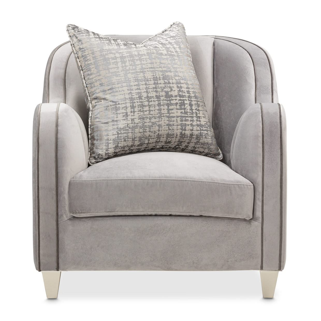 Roxbury Park - Velvet Matching Chair - Steel / Slate - Image 2