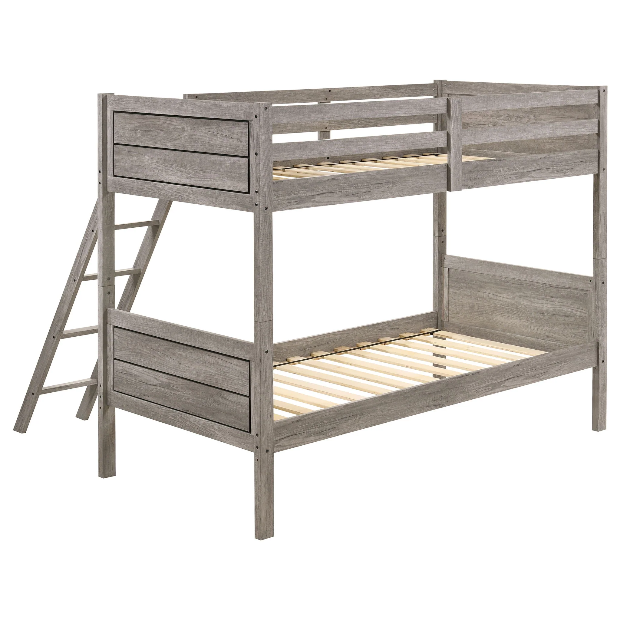 Ryder Wood Twin Over Twin Bunk Bed Weathered Taupe - Image 2