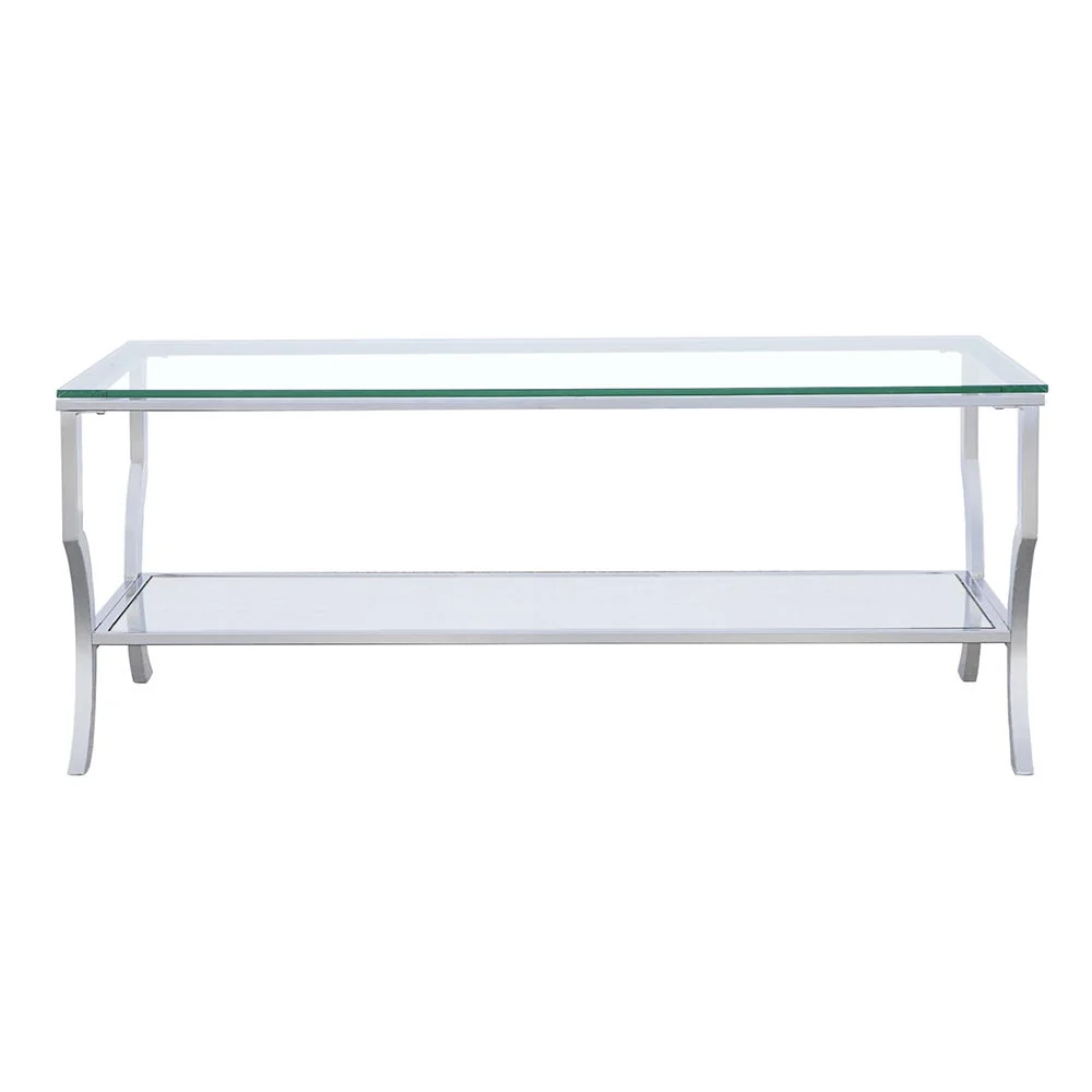 Saide Rectangular Glass Top Coffee Table Chrome - Image 3