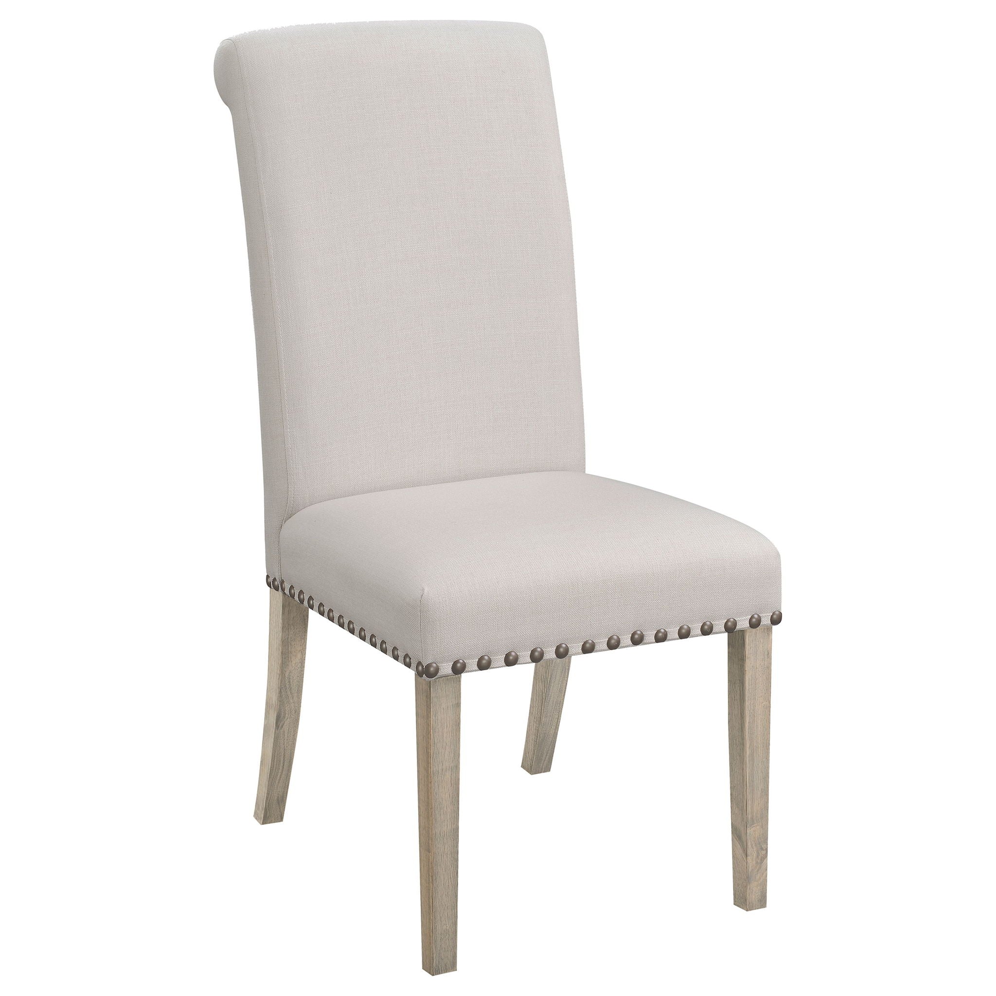 Salem Fabric Upholstered Dining Side Chair Beige (Set of 2) - Image 2
