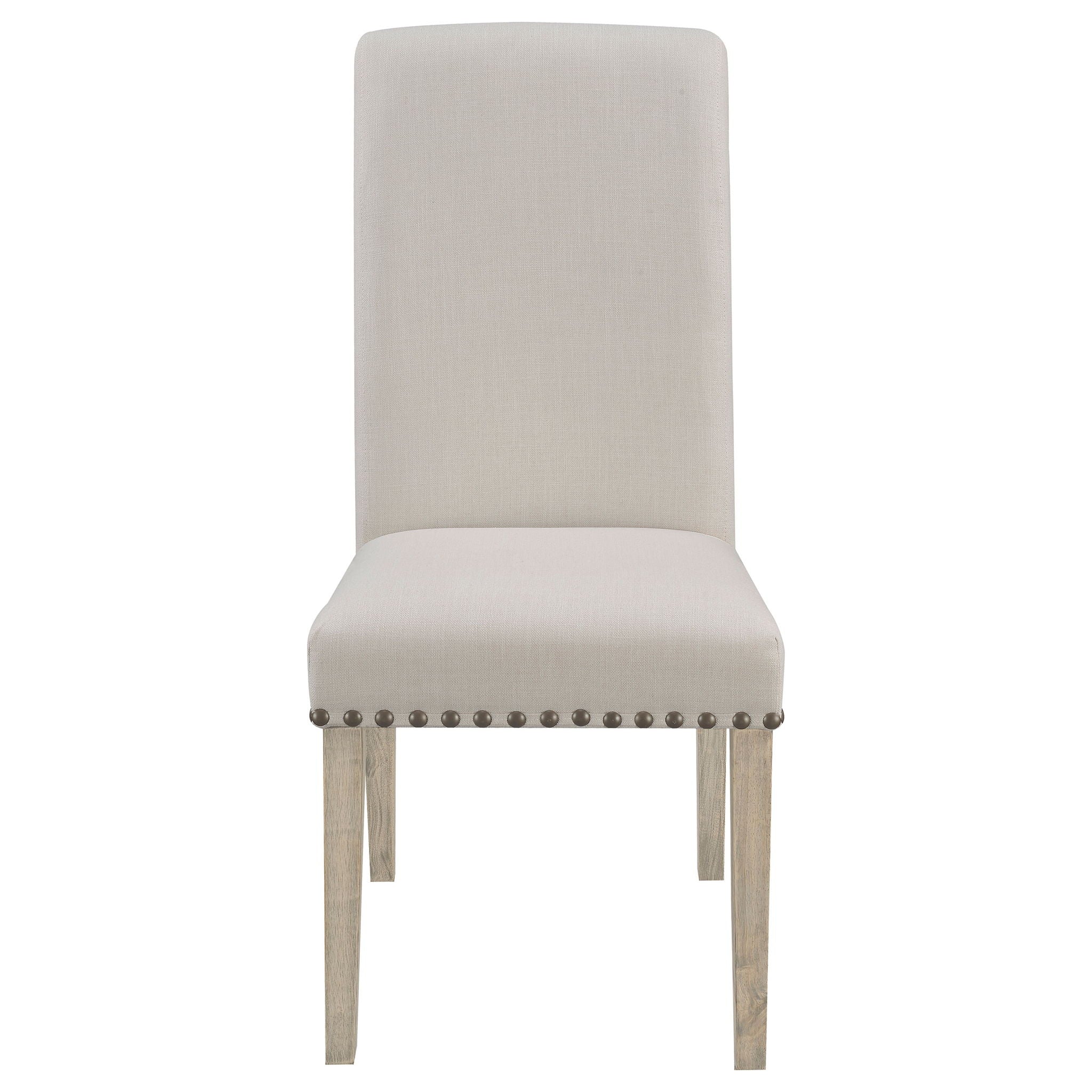 Salem Fabric Upholstered Dining Side Chair Beige (Set of 2) - Image 3