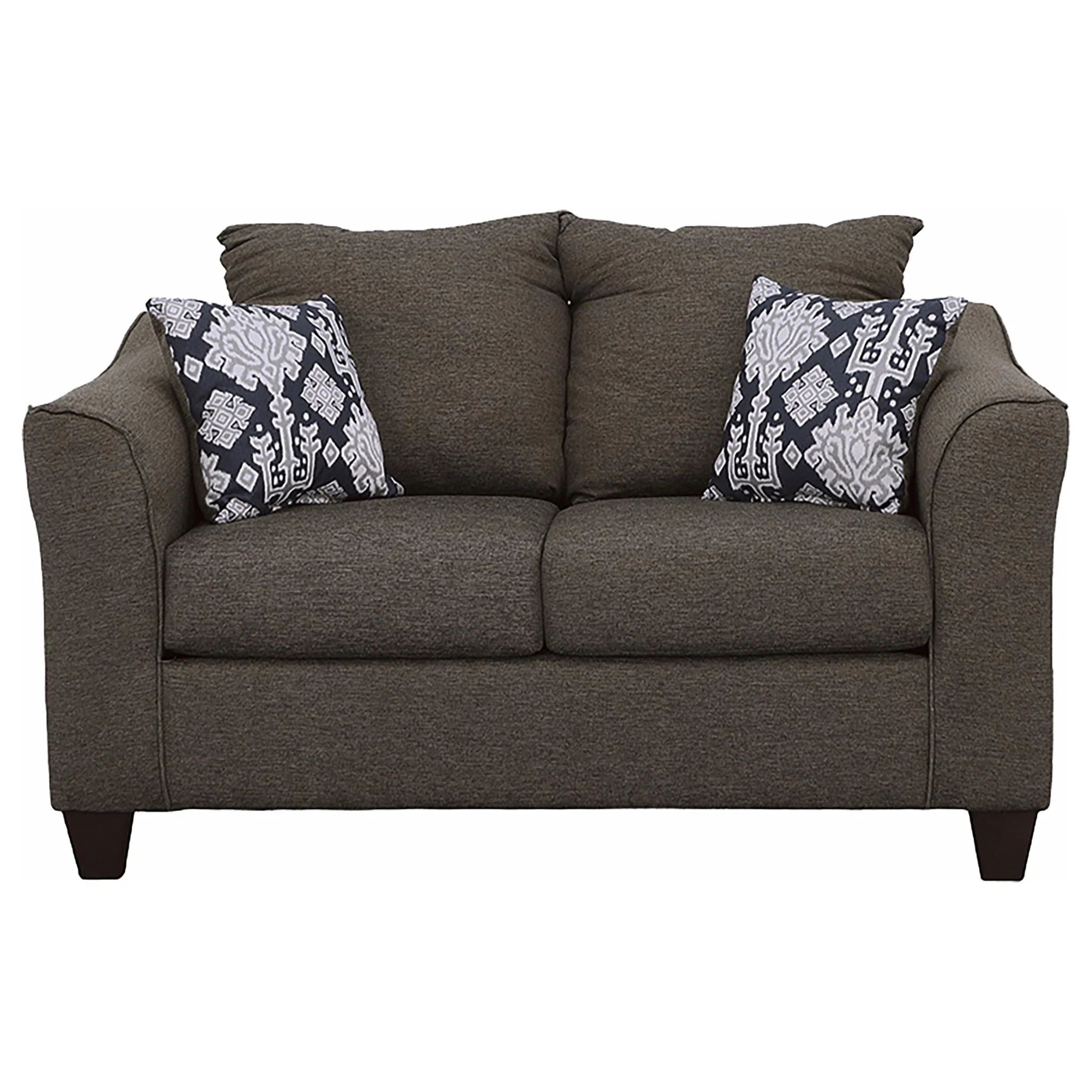 Salizar Upholstered Flared Arm Loveseat Charcoal Grey - Image 4