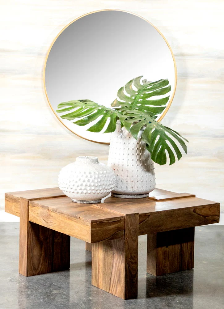 Samira Square Solid Wood Coffee Table Natural Sheesham - Image 4