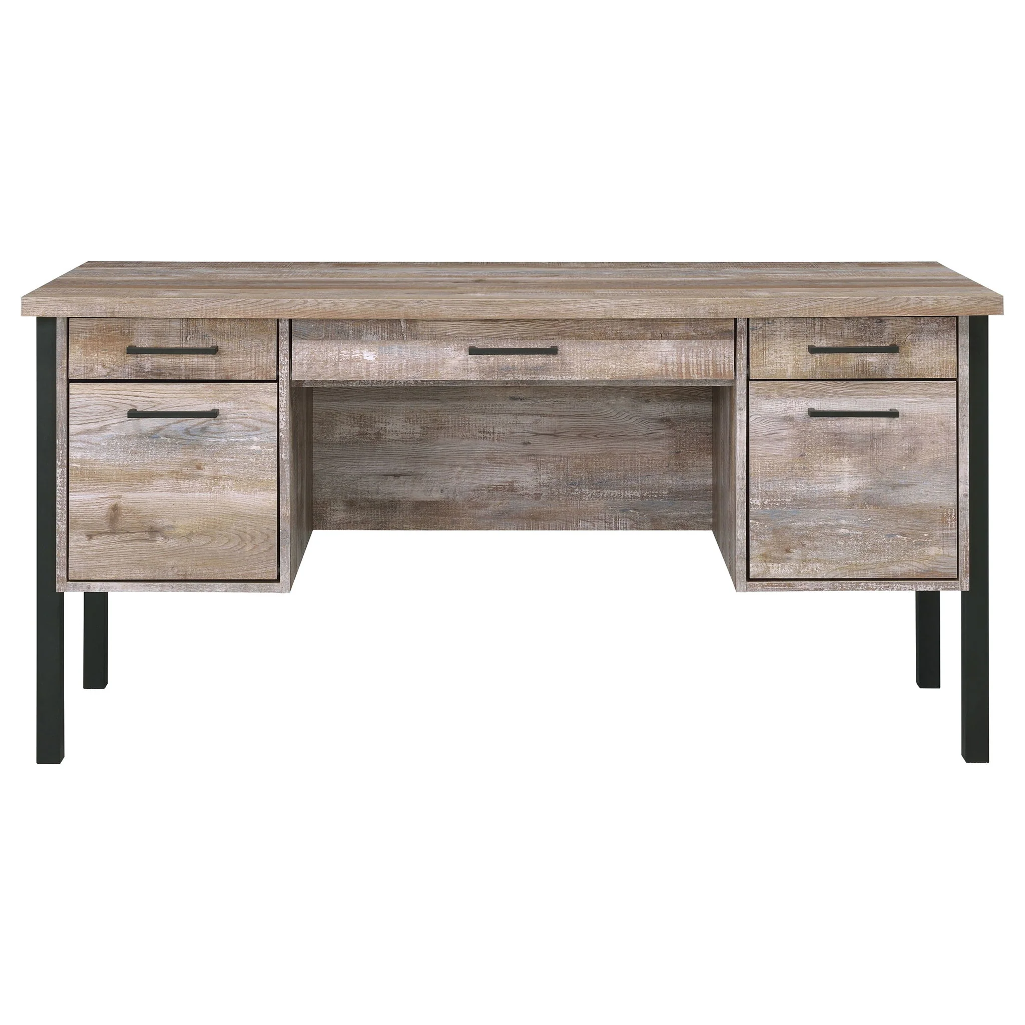 Samson 60-inch 4-drawer Office Computer Desk Weathered Oak - Image 4