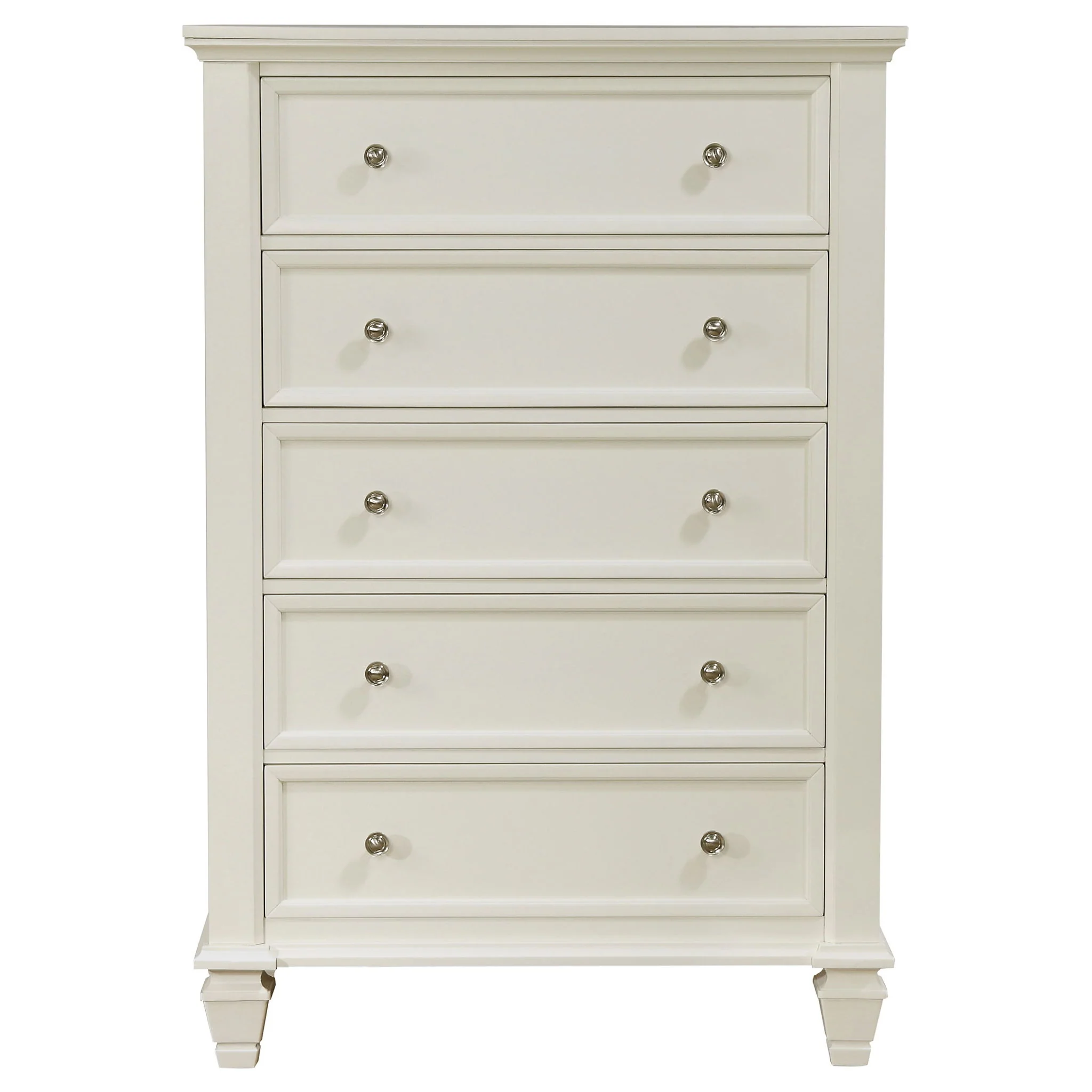 Sandy Beach 5-drawer Bedroom Chest Cream White - Image 2
