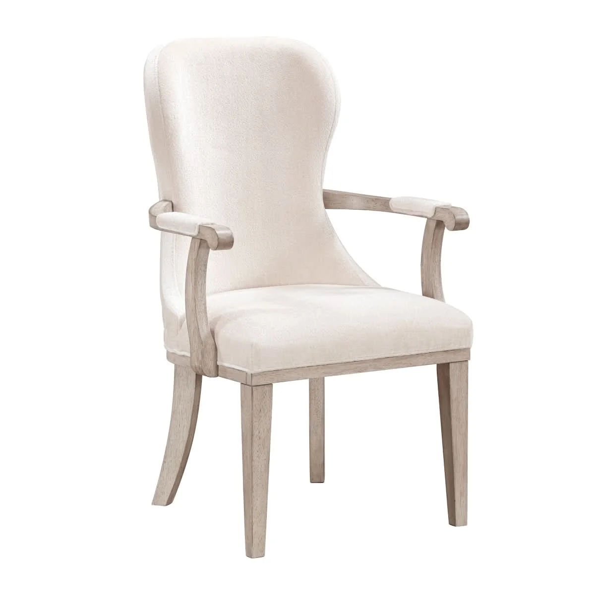 Santa Cruz Light Wood Contemporary 7PC Dining Set with Upholstered Chairs and Pedestal Base - Image 11
