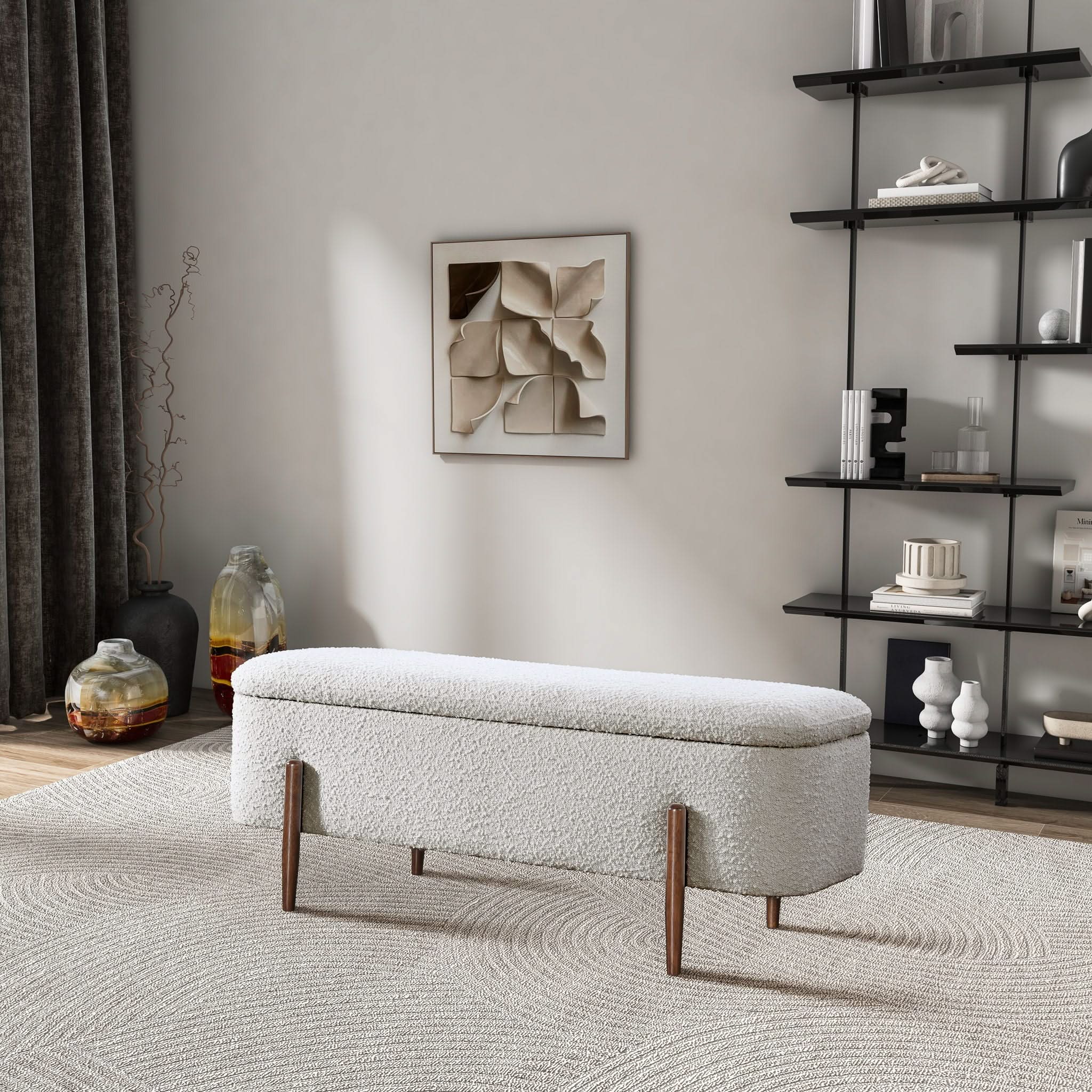 Sarna - Storage Bench - Ivory - Image 3