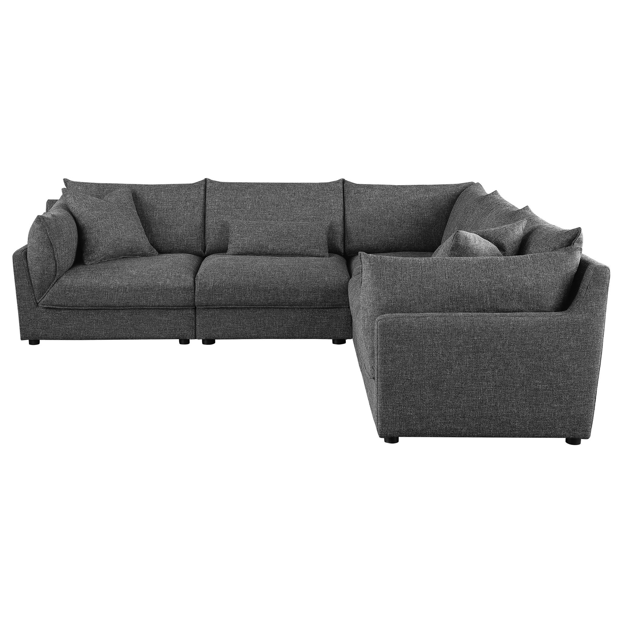 Sasha 5-piece Upholstered Modular Sectional Barely Black - Image 2