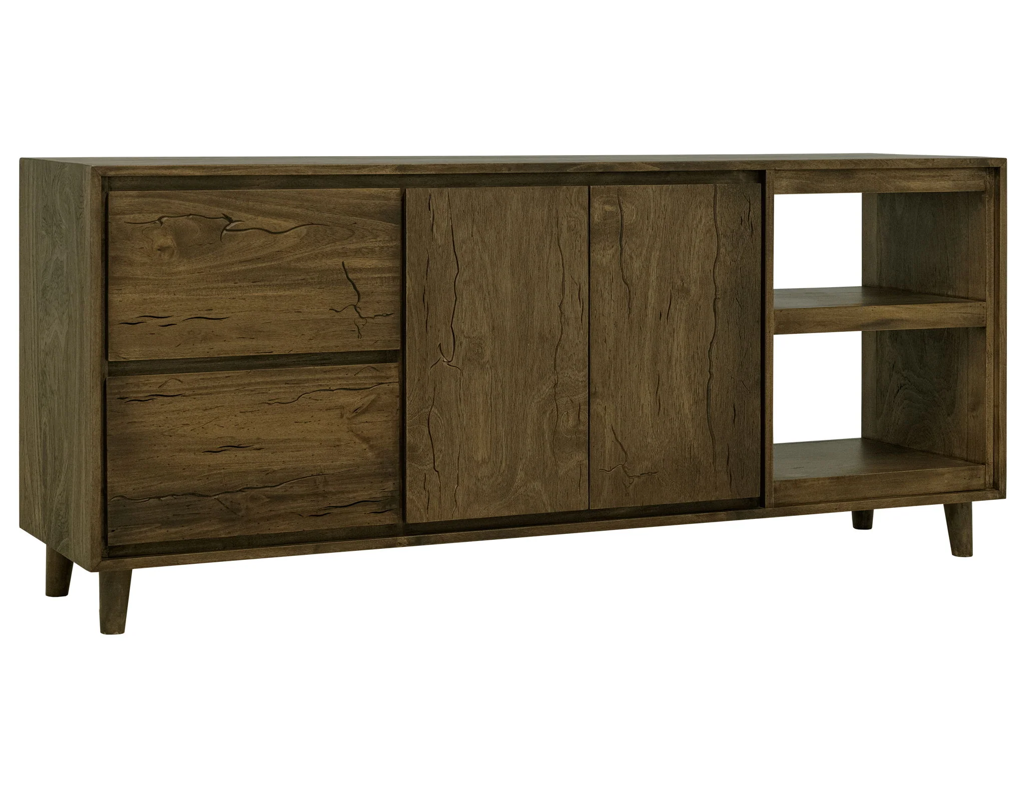 Savia - 3 Drawer & 2 Door TV Stand - Brown - Image 2