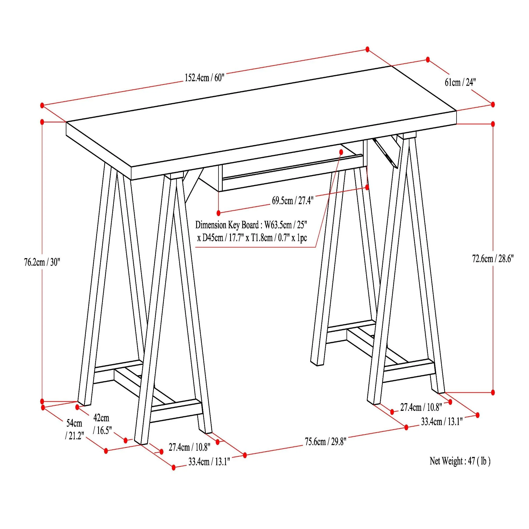 Sawhorse - Handcrafted Desk - Image 6