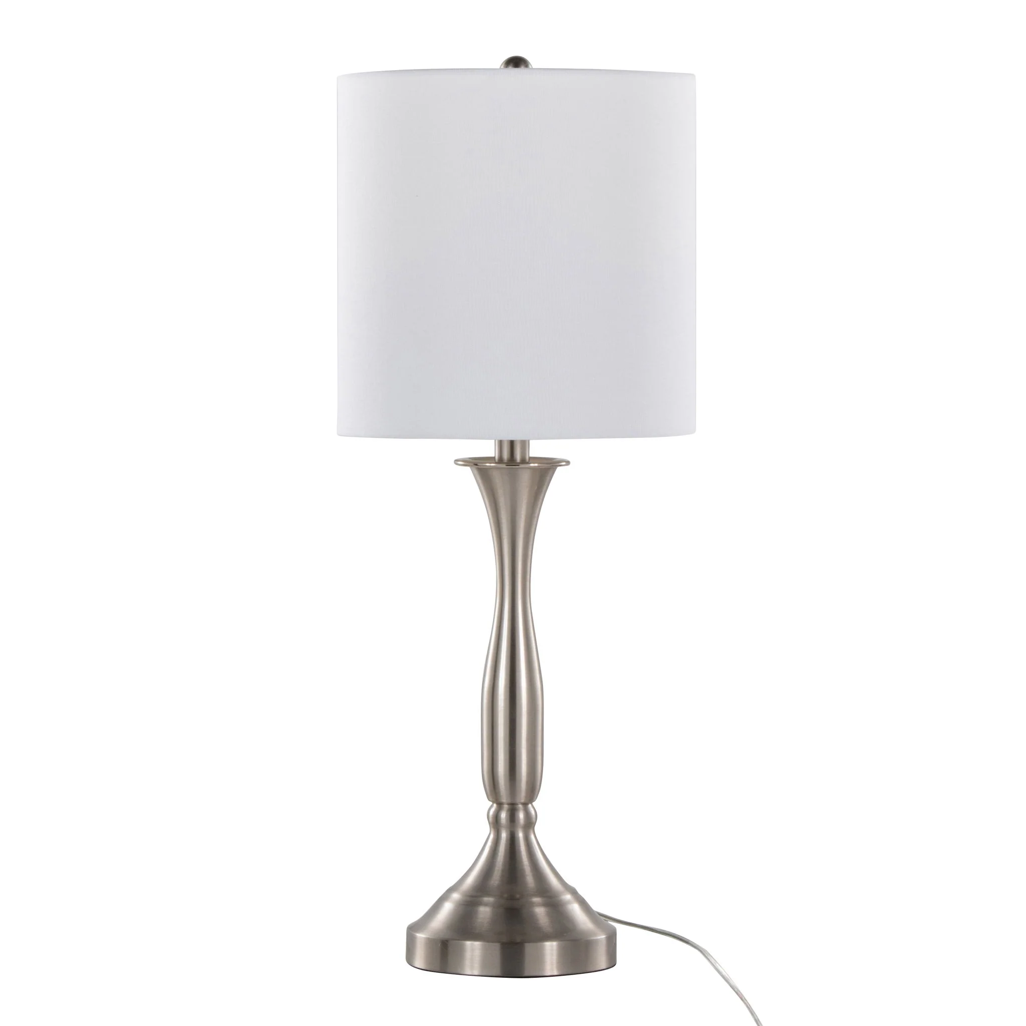 Sawyer - Contemporary Table Lamp (Set of 2) Built In USB Port - Nickel / White - Image 3