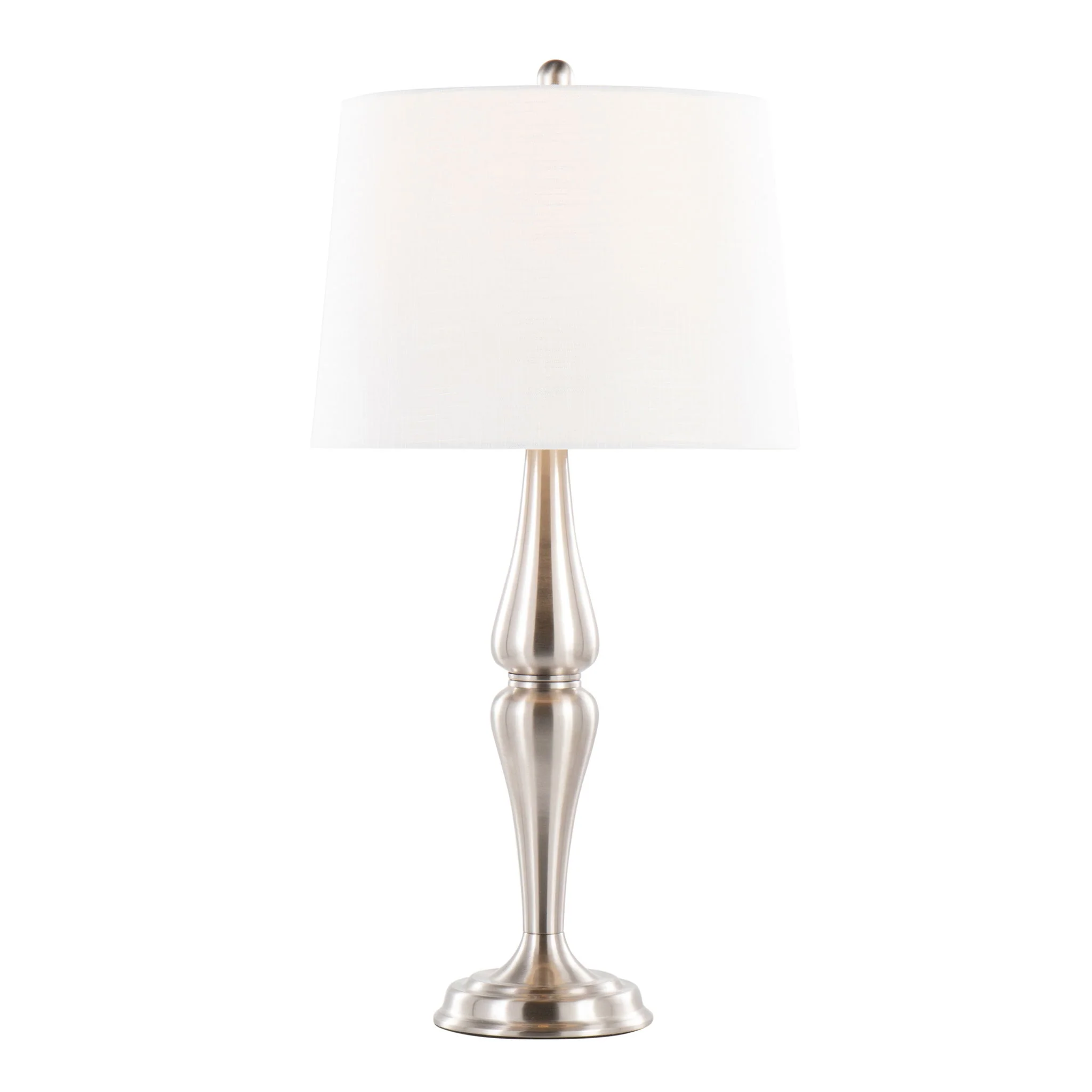 Sawyer - Contemporary Table Lamp (Set of 2) - Nickel / White - Image 3