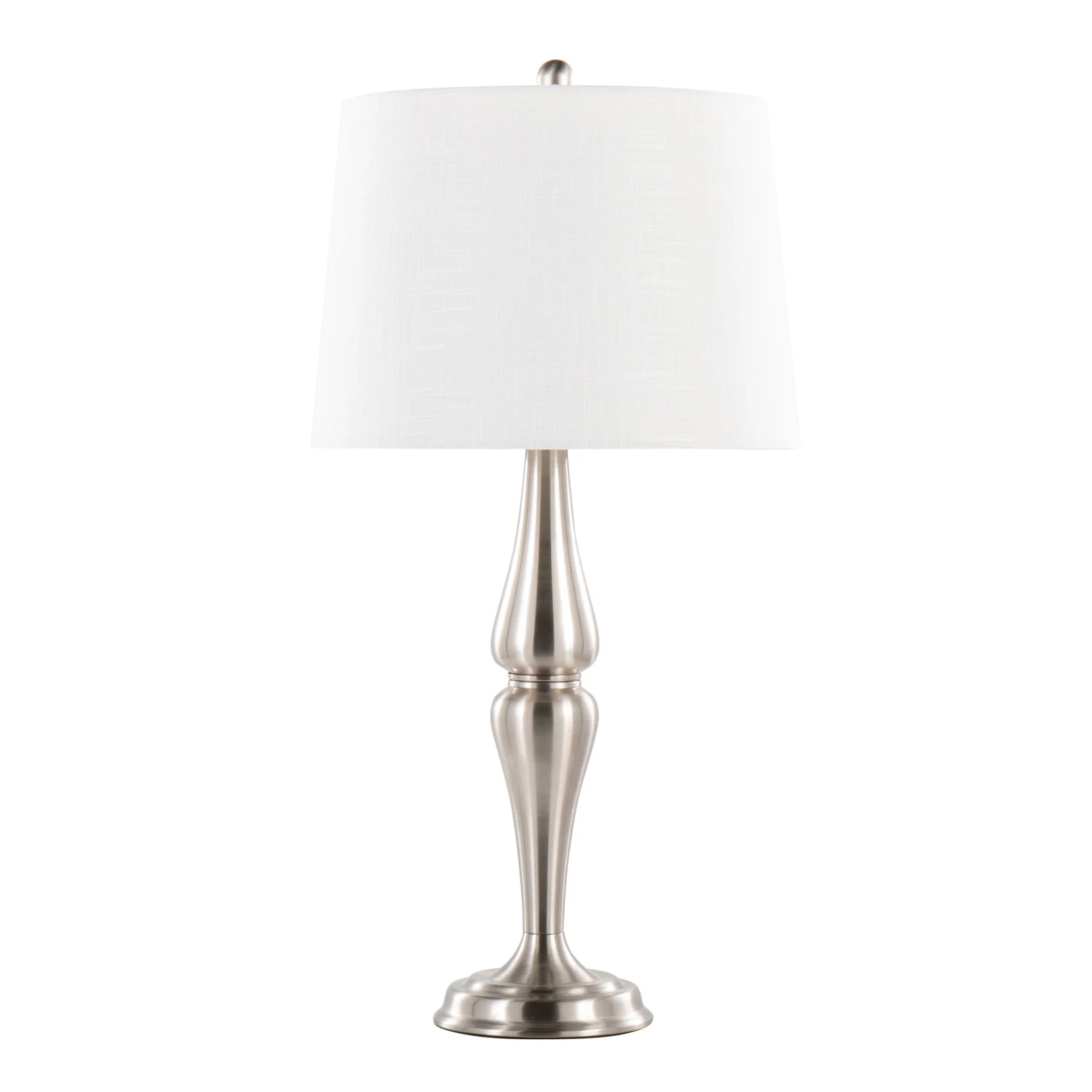 Sawyer - Contemporary Table Lamp (Set of 2) - Nickel / White - Image 4