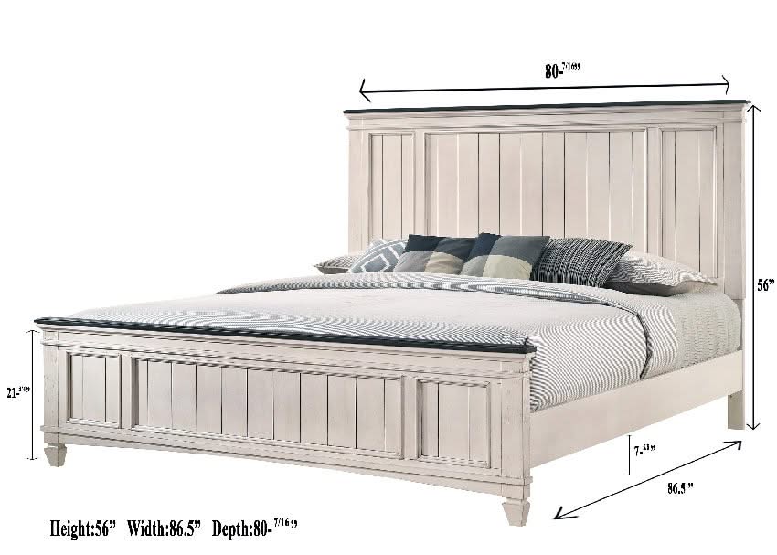 Sawyer - King 5 Piece Bedroom Set - Antique White - Image 2
