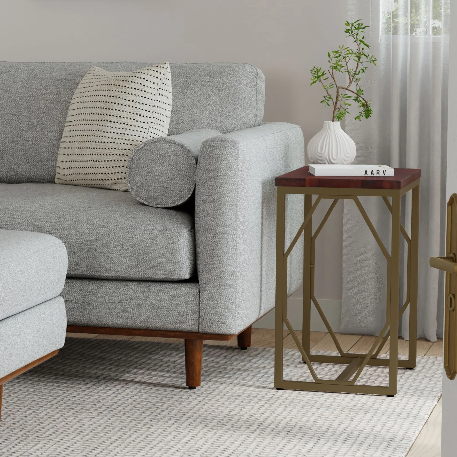 Selma - Handcrafted Metal And Wood Accent Table - Image 12