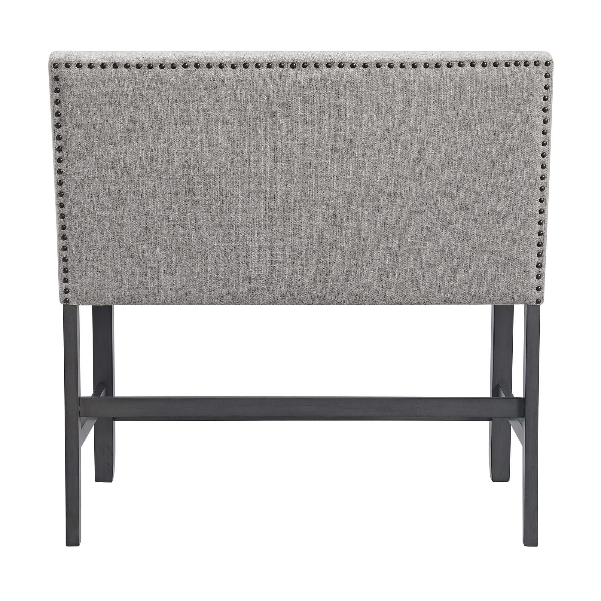 Seneca - Counter Bench With Upholstered Back And Fabric - Brown - Image 3