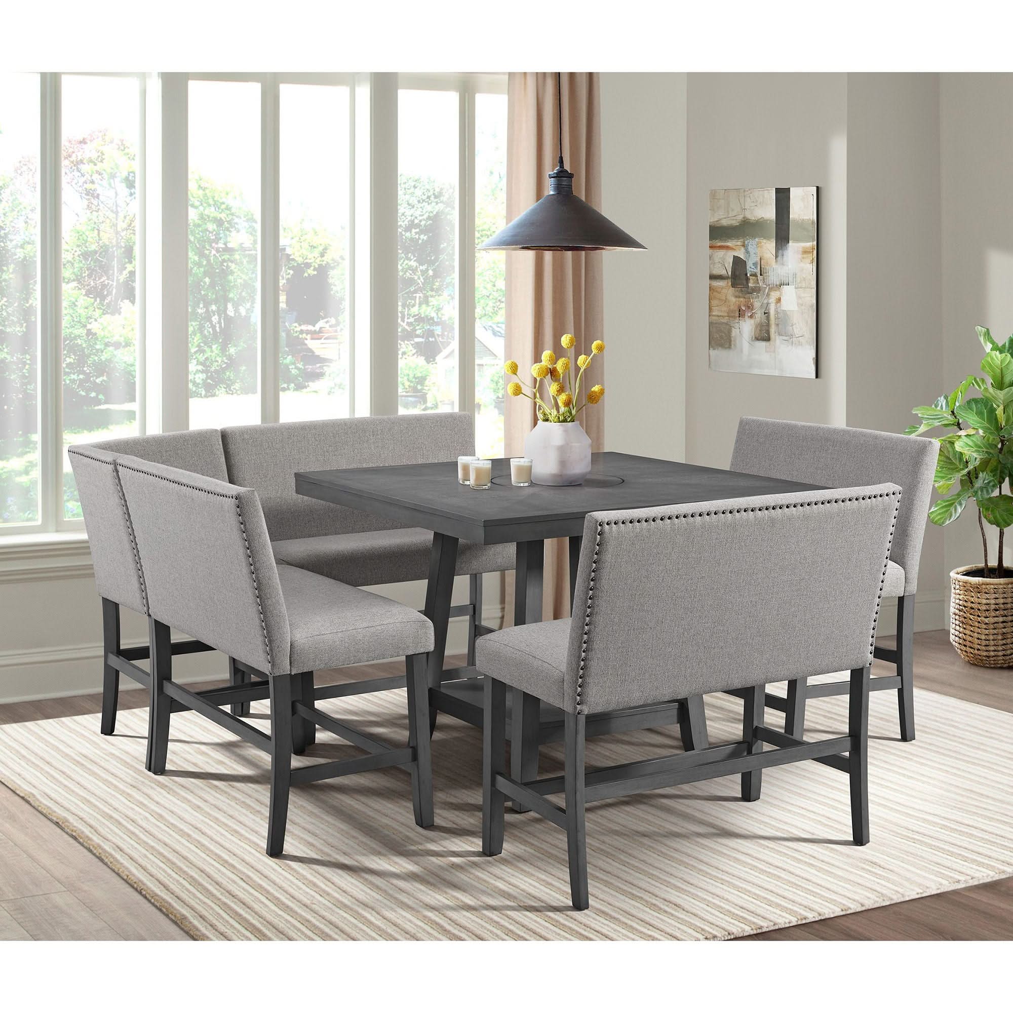 Seneca - Counter Corner Bench With Upholstered Back - Image 8