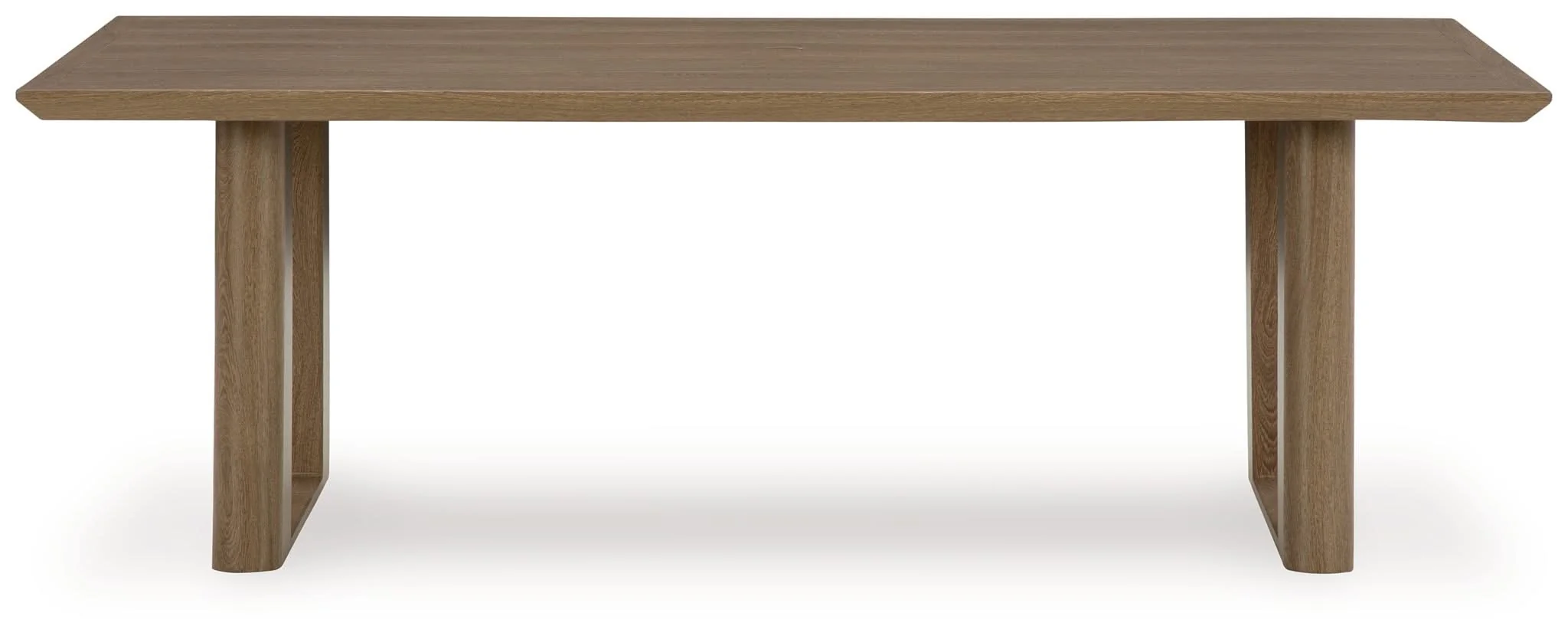 Serene Bay - Rectangular Dining Table With Umbrella Option - Dark Brown - Image 4