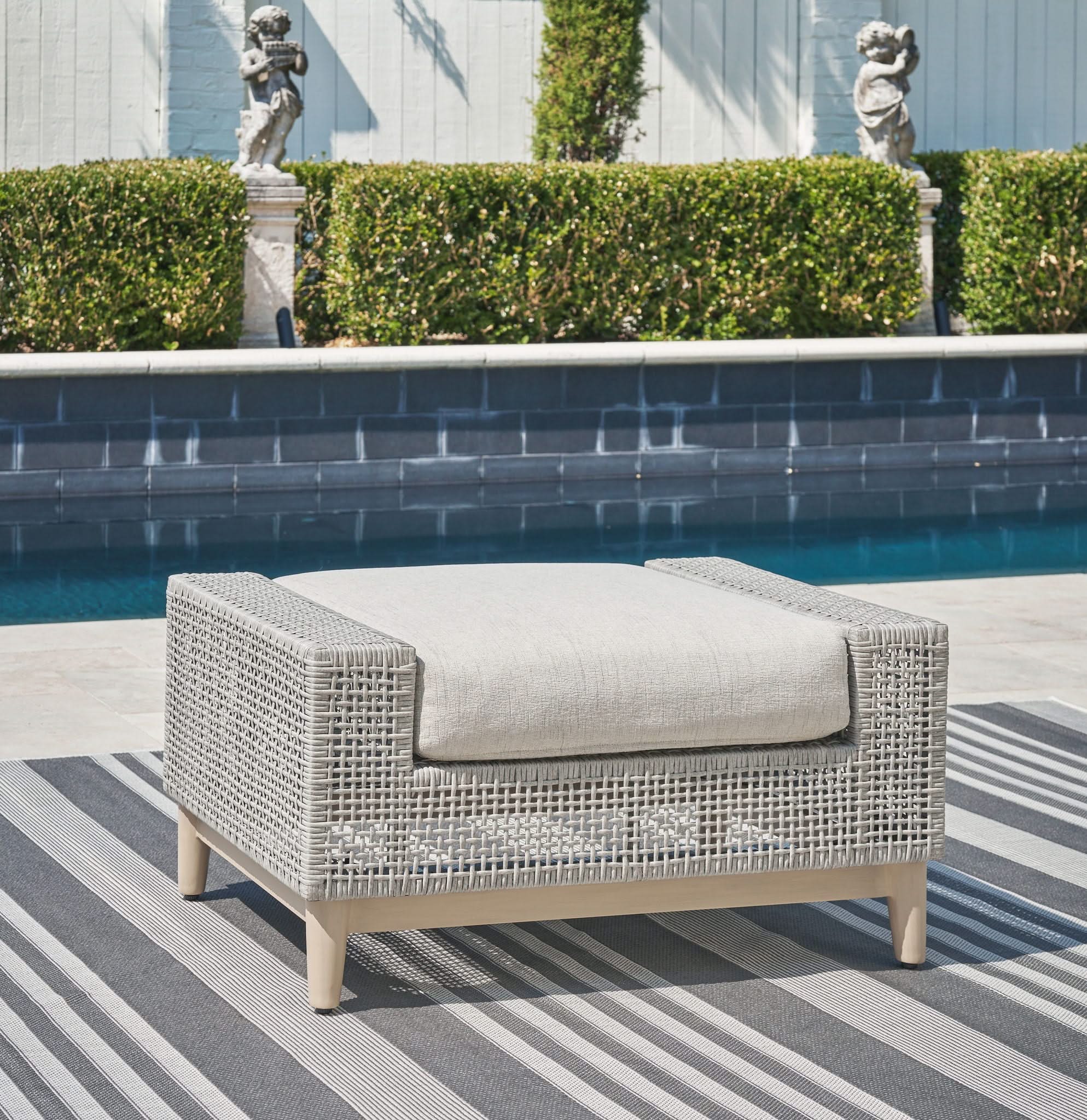 Seton Creek - Ottoman With Cushion - Gray - Image 4