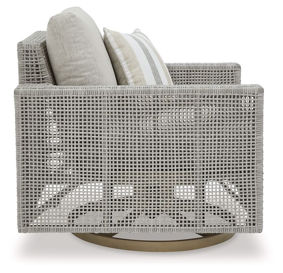 Seton Creek - Swivel Lounge With Cushion - Gray - Image 4
