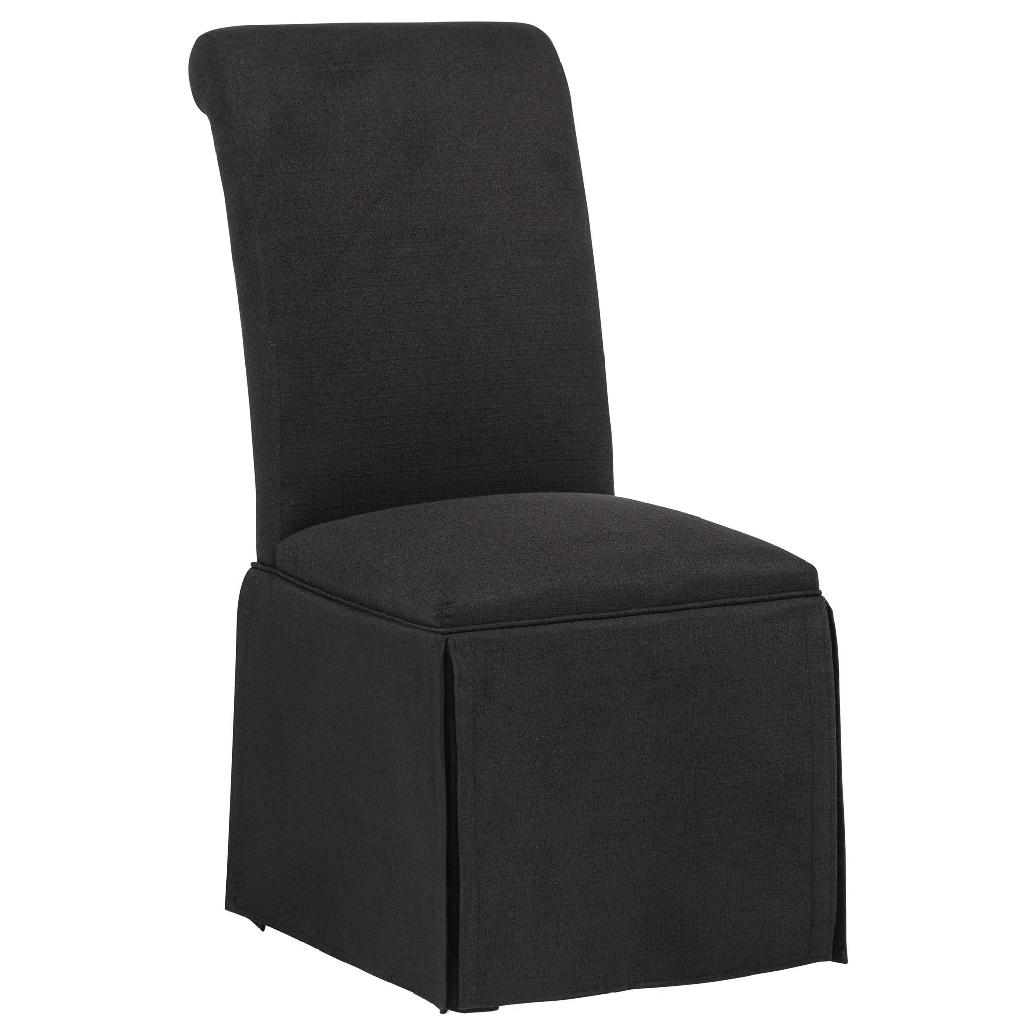 Shawna Upholstered Skirted Side Chair Black (Set of 2) - Image 3