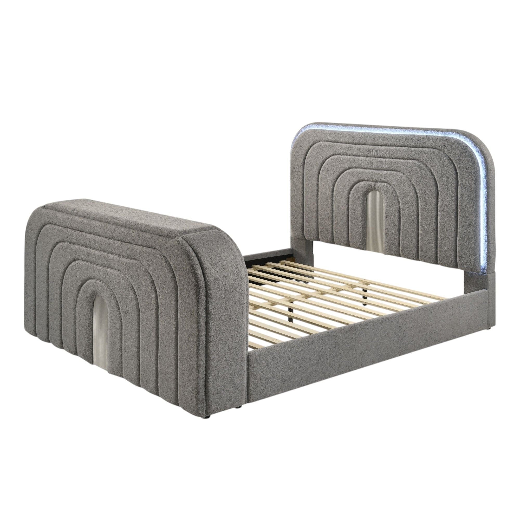 Shelyn - Bed With LED, TV Stand, Fireplace & Bluetooth - Image 4