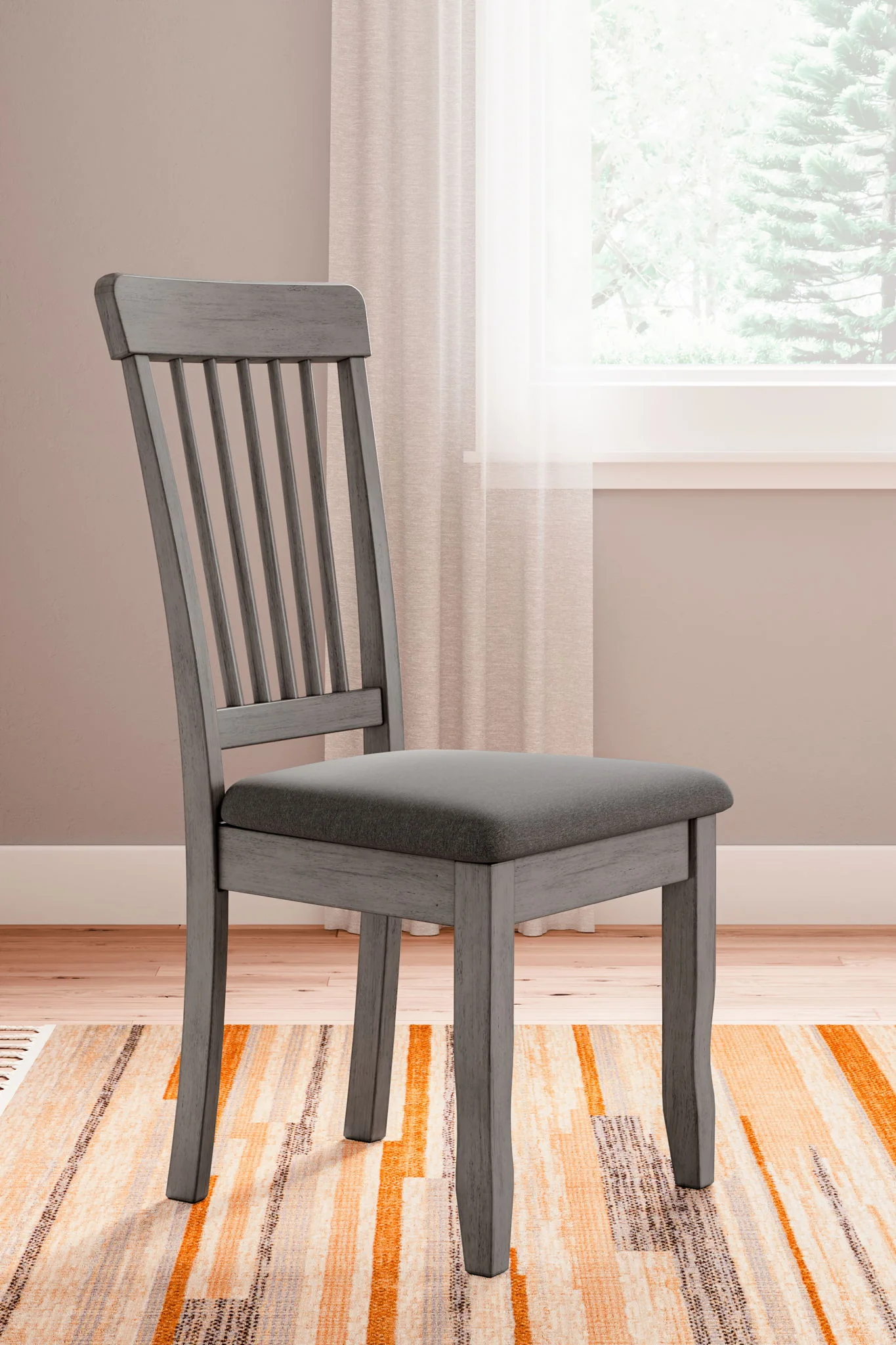 Shullden - 5 Pc. - Drop Leaf Table, 4 Side Chairs - Gray - Image 4