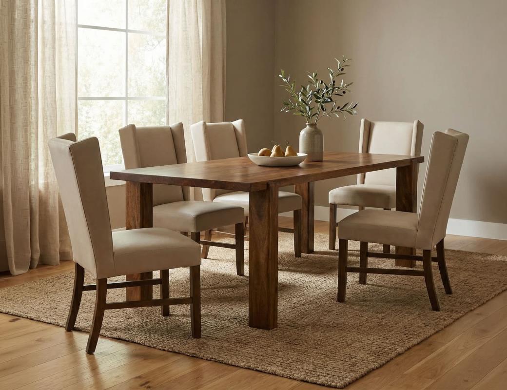 Silver - Rectangular Dining Table - Brown - Image 2