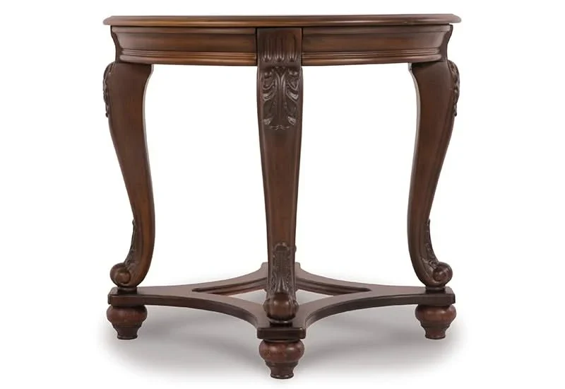Skye Brown Traditional Round End Table - Image 3