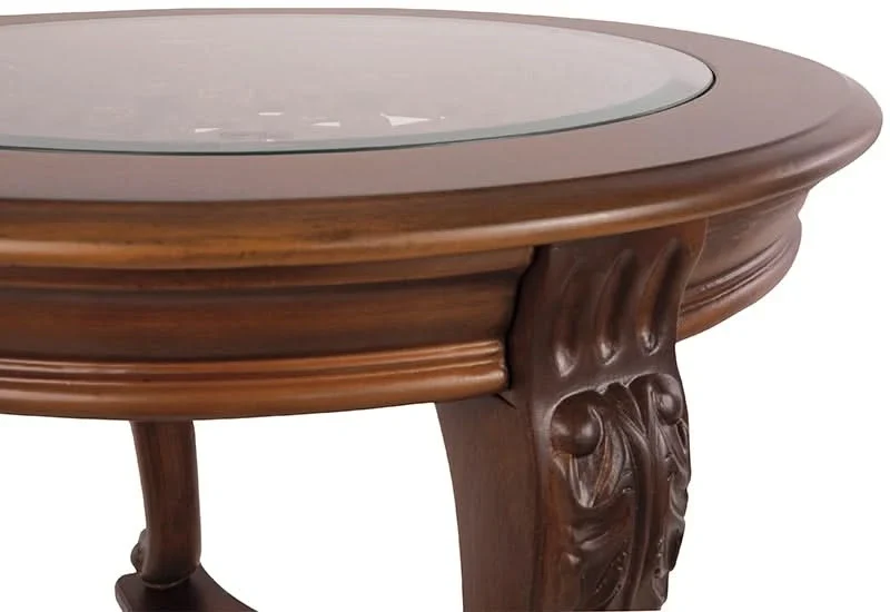 Skye Brown Traditional Round End Table - Image 4