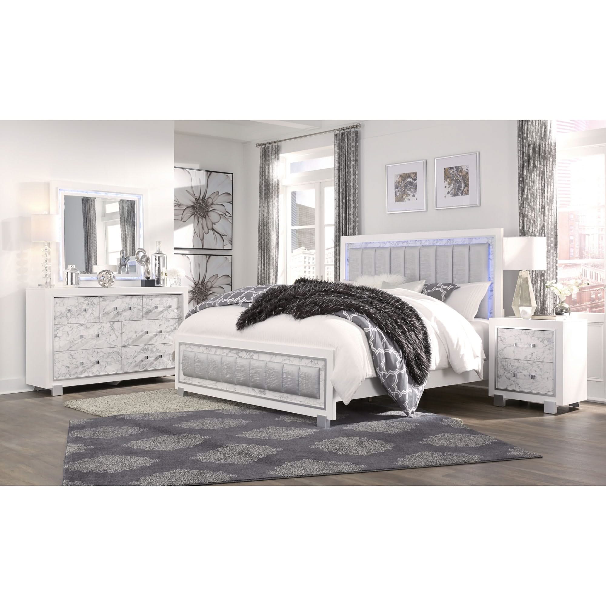 Skye - Marble Dresser - White - Image 2