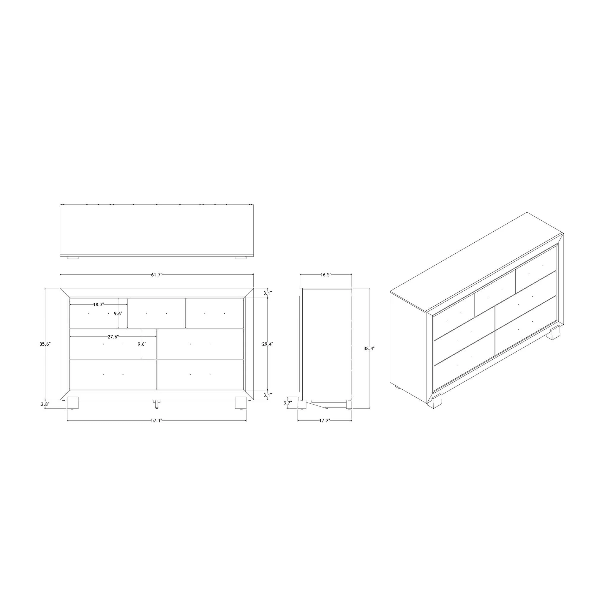 Skye - Marble Dresser - White - Image 4